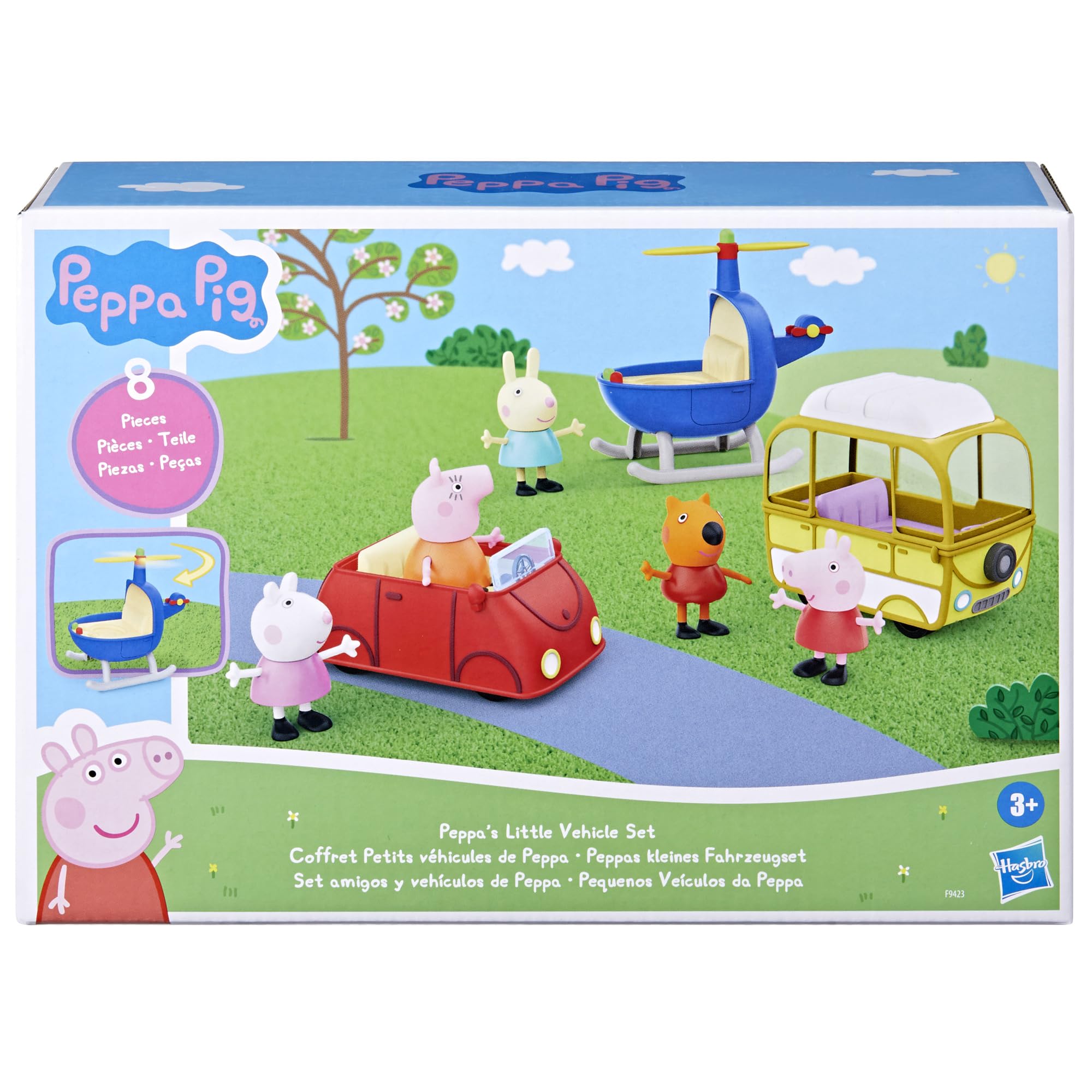 Foto 3 pulgar | Playset Peppa Pig Peppa's Little Vehicle Con Helicóptero, Autocaravana, Coche Y 5 Figuras - Venta Internacional.