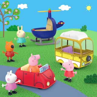Foto 7 | Playset Peppa Pig Peppa's Little Vehicle Con Helicóptero, Autocaravana, Coche Y 5 Figuras - Venta Internacional.