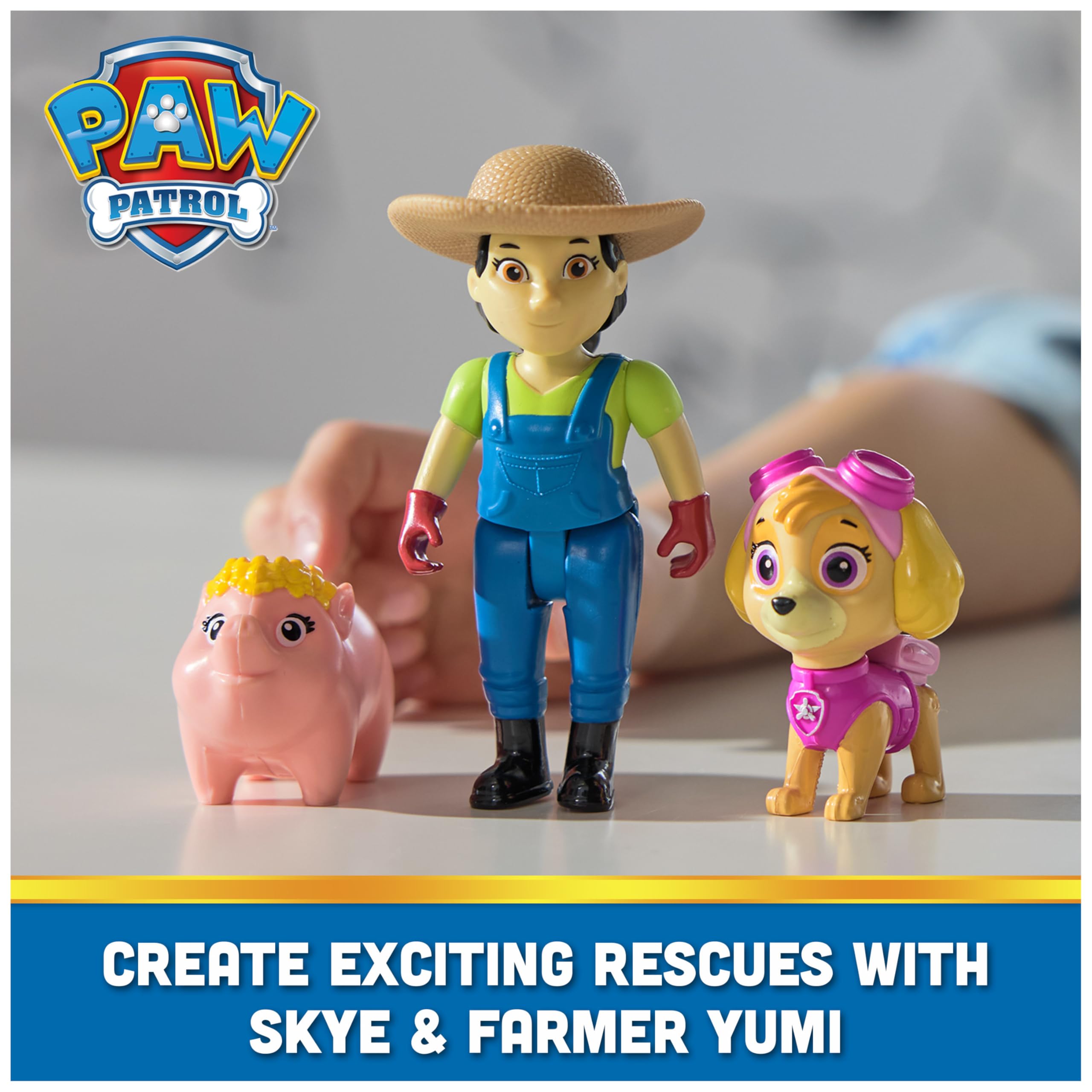 Foto 2 | Figuras De Acción Paw Patrol Skye, Farmer Yumi Y Piggie Kids 3+ - Venta Internacional.