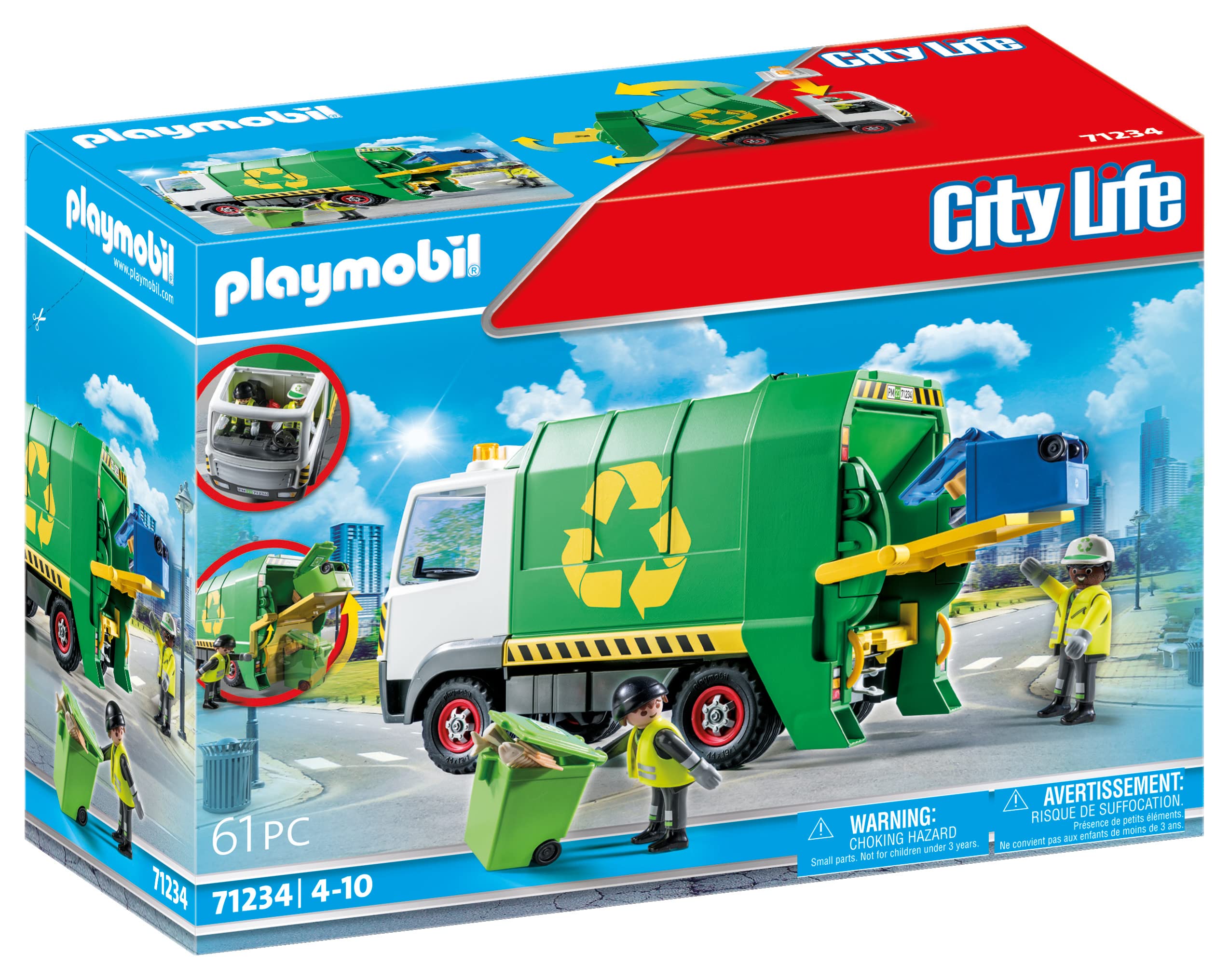 Camión De Reciclaje De Juguete Playmobil Con Accesorios Y 2 Figuras - Venta Internacional.