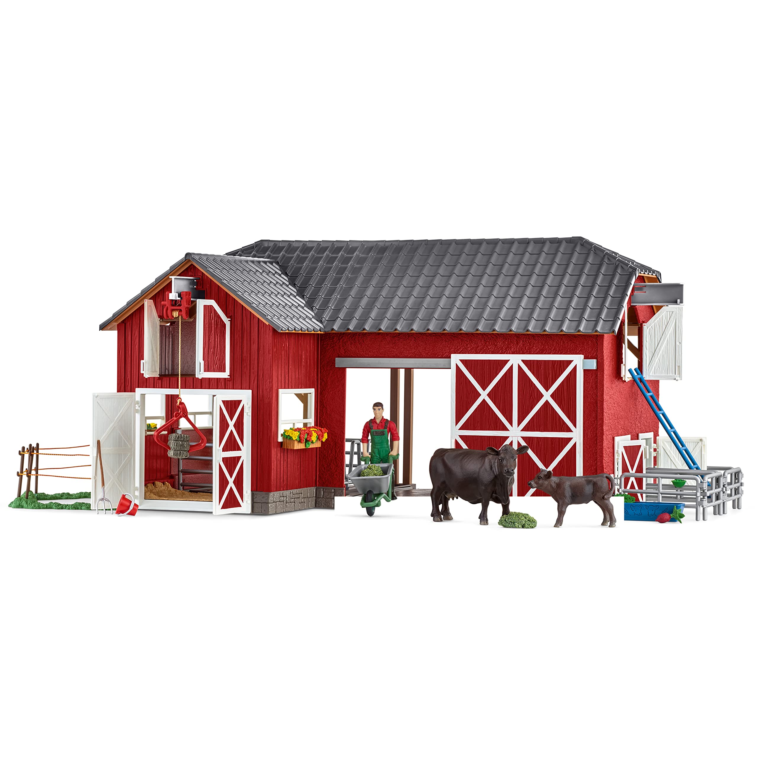 Foto 6 pulgar | Playset Schleich Red Barn Con Vacas, Granjero Y Tractor, 27 Piezas - Venta Internacional.