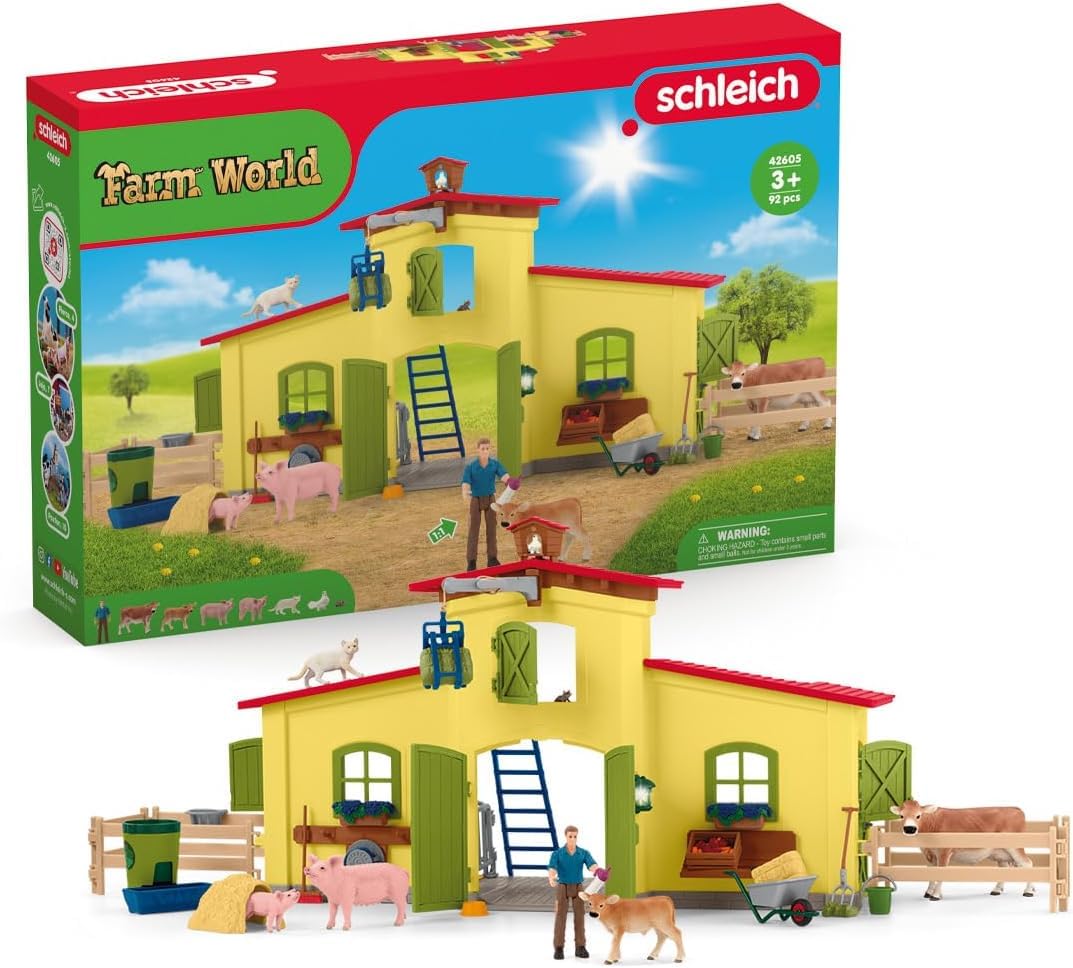 Set De Juego Animal Farm Schleich Farm World, 92 Piezas, Para Niños A Partir De 3 Años - Venta Internacional.