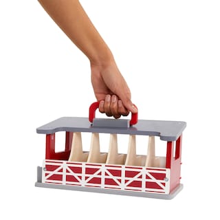 Foto 5 | Establo De Madera Farm Playset Terra De Battat Con 6 Caballos De Juguete - Venta Internacional.