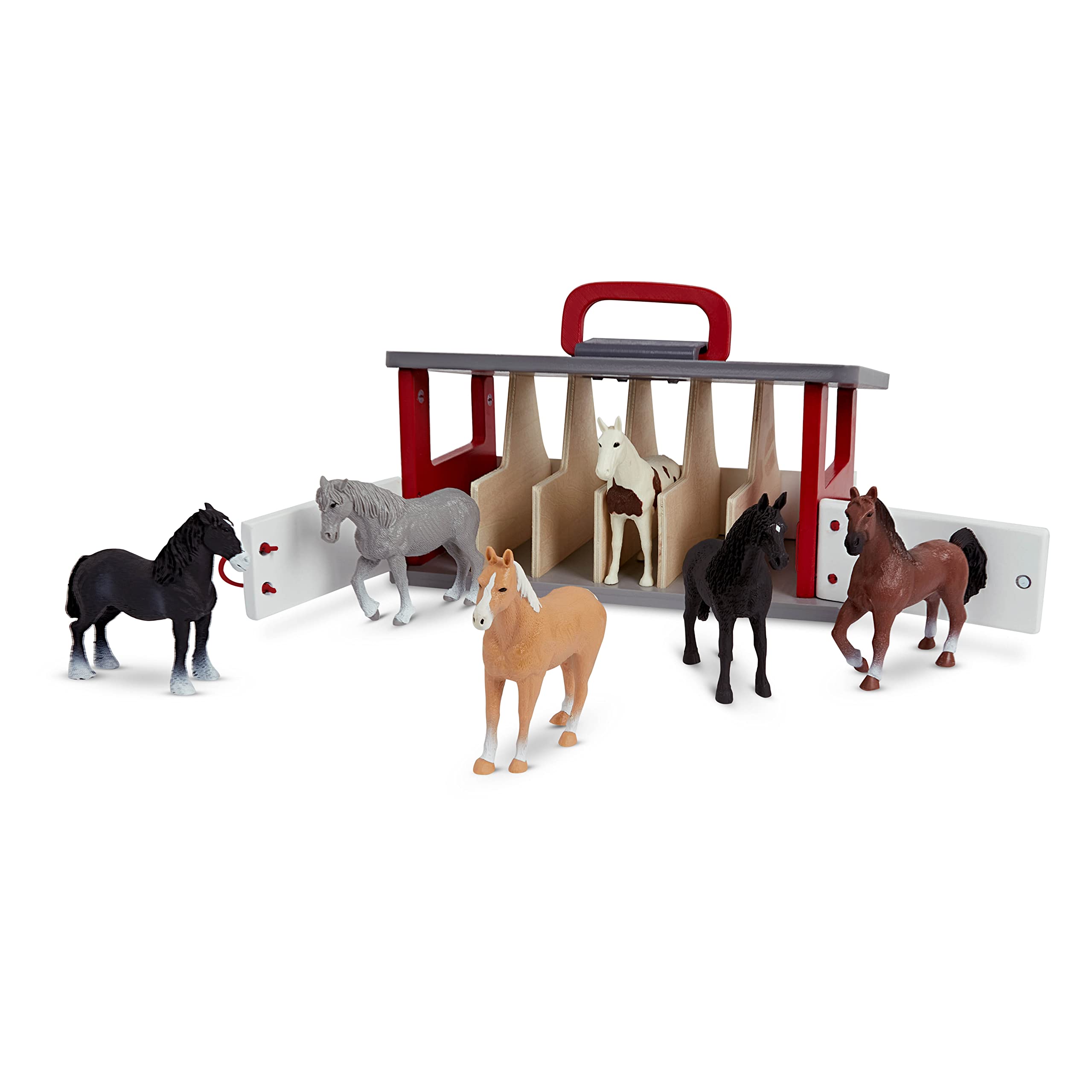 Foto 7 pulgar | Establo De Madera Farm Playset Terra De Battat Con 6 Caballos De Juguete - Venta Internacional.
