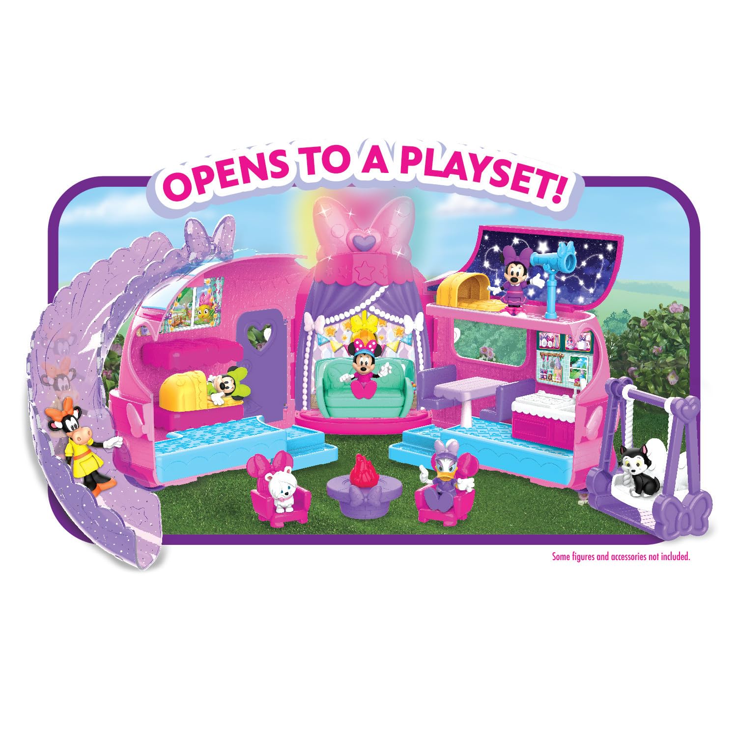 Foto 7 pulgar | Playset Disney Junior Minnie Mouse Bows-a-glow Glamper Con Figuras - Venta Internacional.