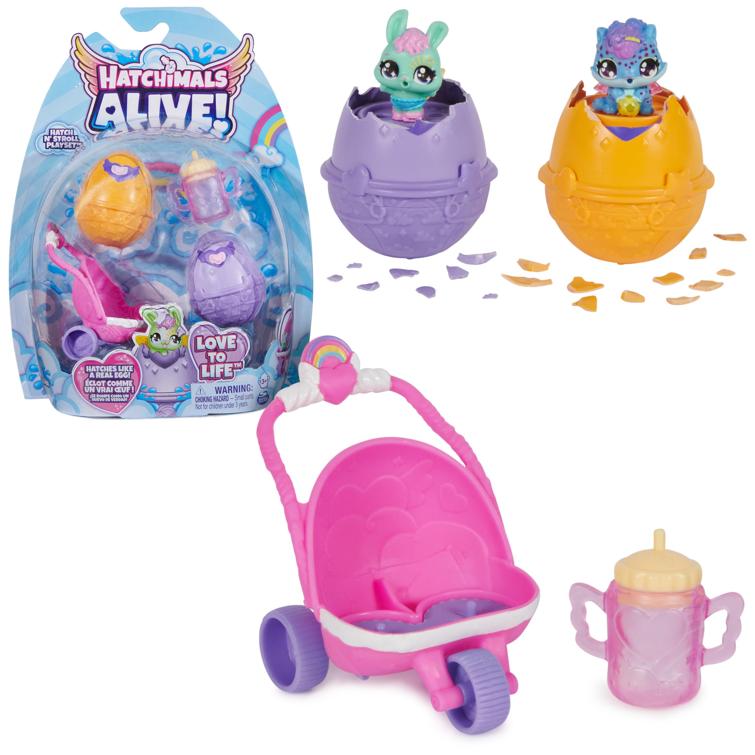 Foto 1 | Playset Hatchimals Alive Hatch N' Stroll Con Cochecito De Juguete 3+ - Venta Internacional.