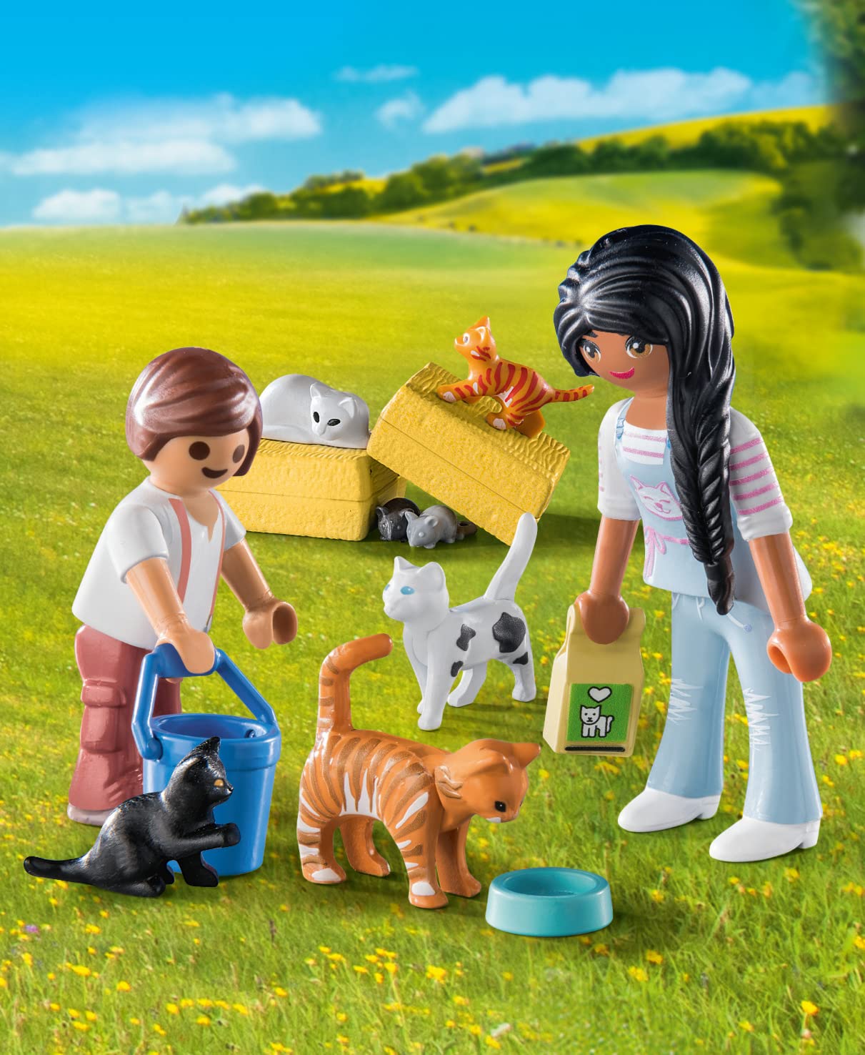 Foto 3 pulgar | Familia De Gatos Toy Playmobil Con Figuras De Adultos Y Niños Y 5 Gatos - Venta Internacional.