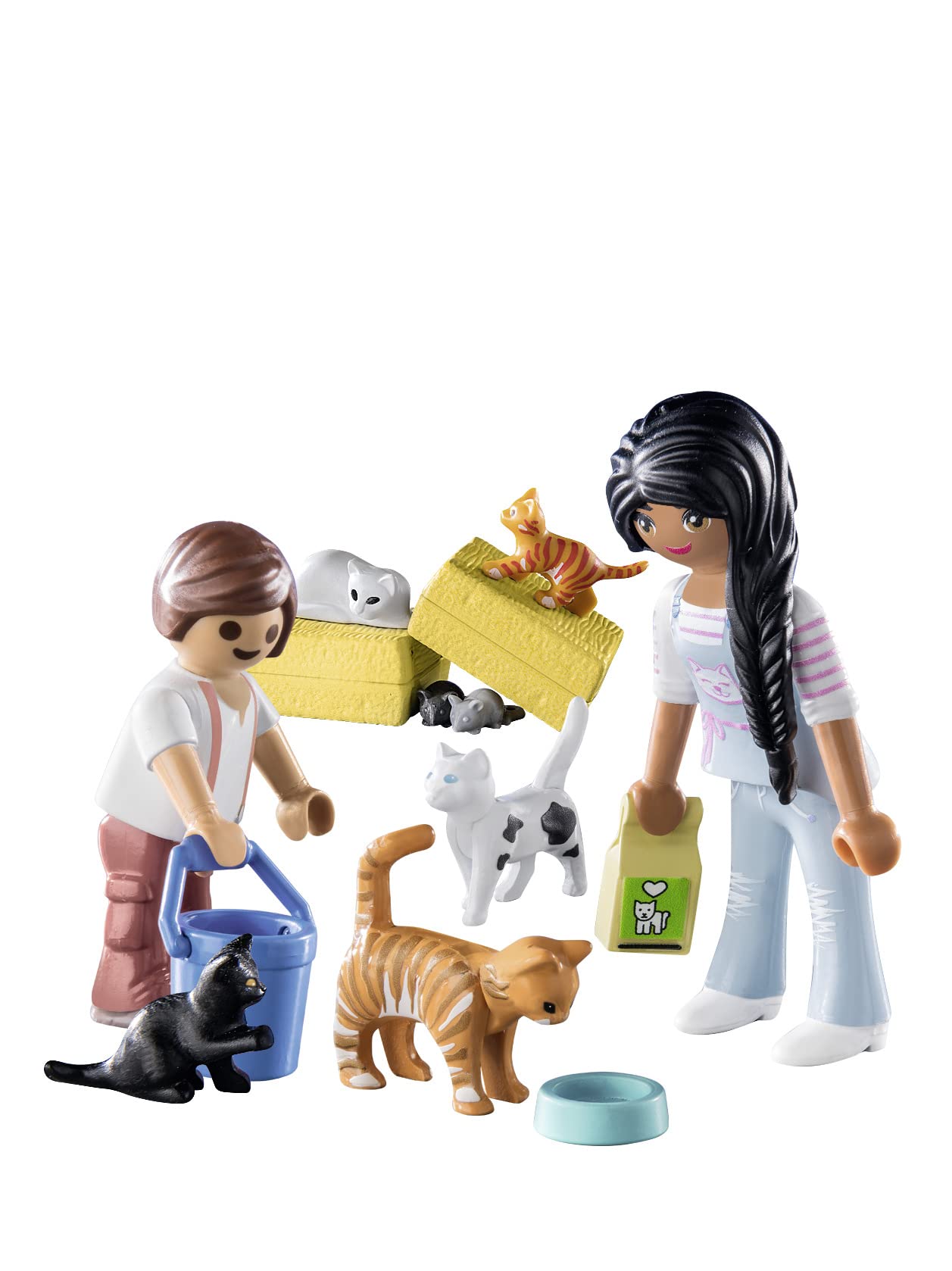 Foto 4 pulgar | Familia De Gatos Toy Playmobil Con Figuras De Adultos Y Niños Y 5 Gatos - Venta Internacional.