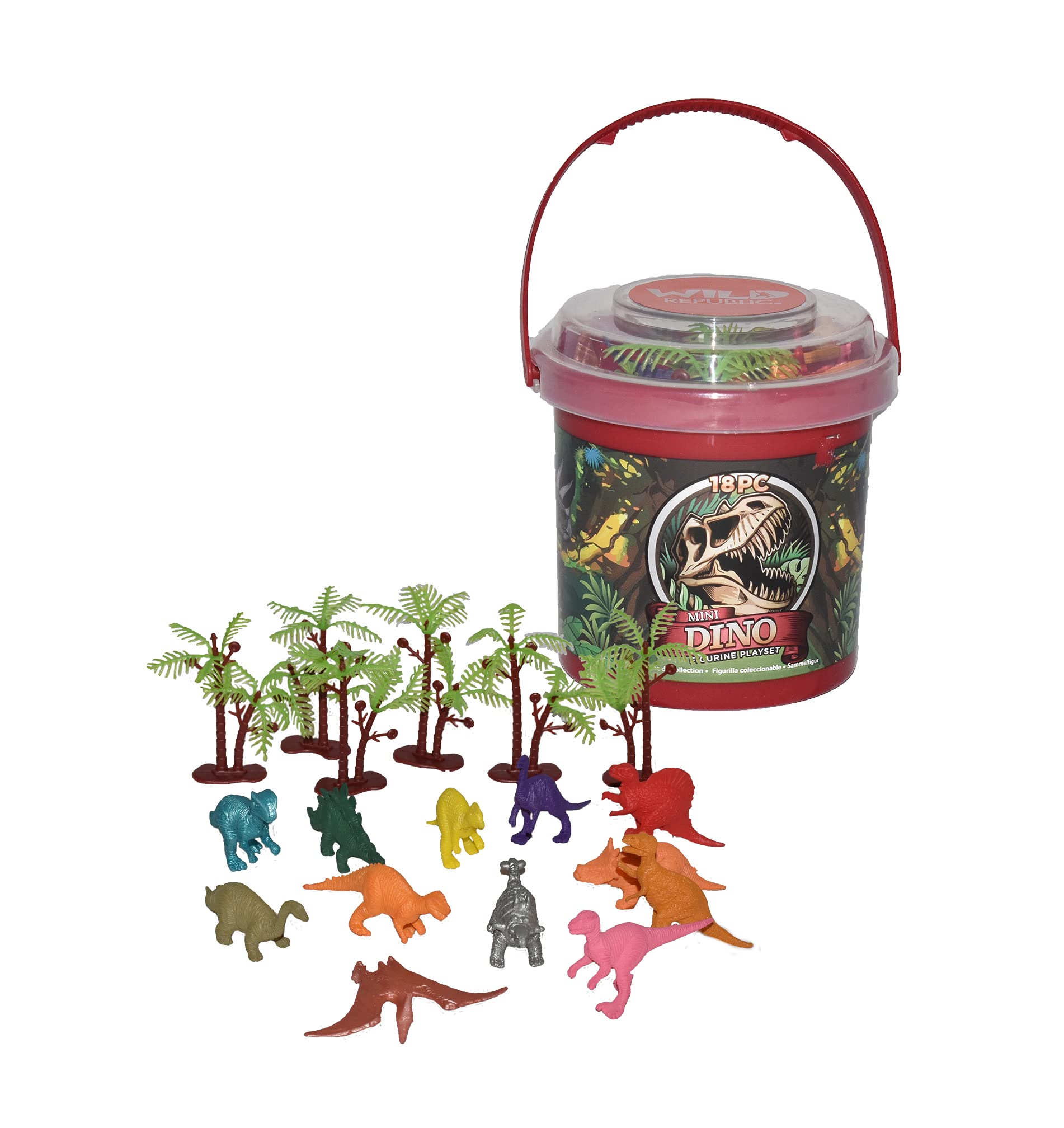 Set De Figuras De Dinosaurios Wild Republic De 18 Piezas Con Cubo - Venta Internacional.