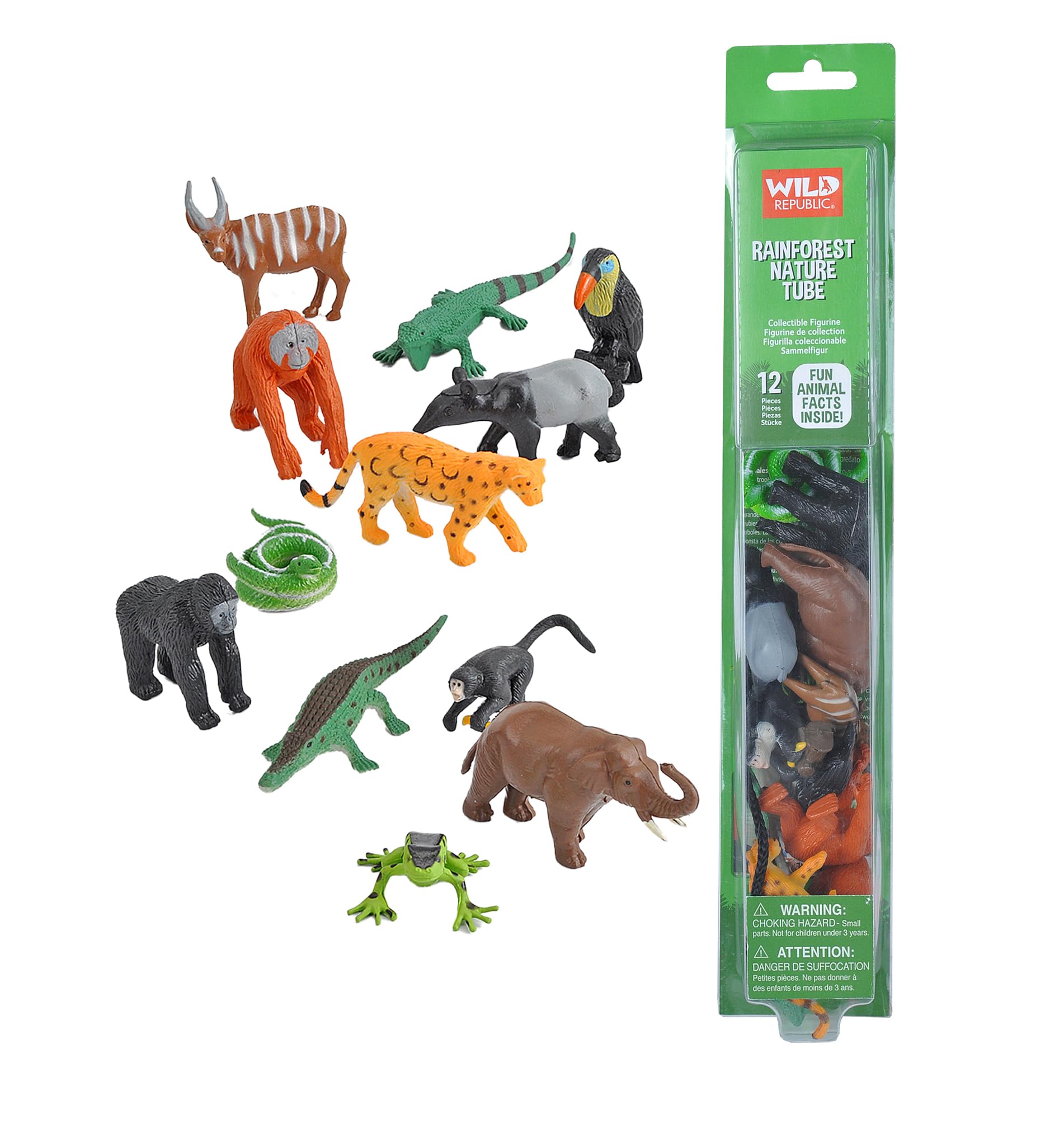 Foto 2 pulgar | Figuras De Juguete Wild Republic Rainforest Nature Tube, 12 Piezas - Venta Internacional.