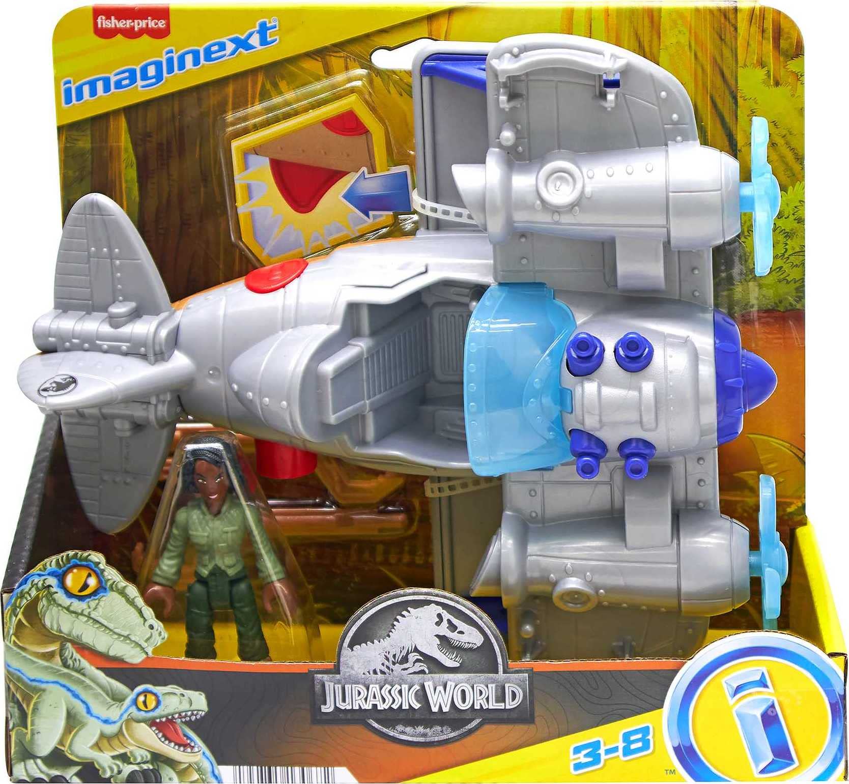Foto 7 pulgar | Figura De Juguete Y Avión De Juguete Fisher-price Imaginext Jurassic World - Venta Internacional.