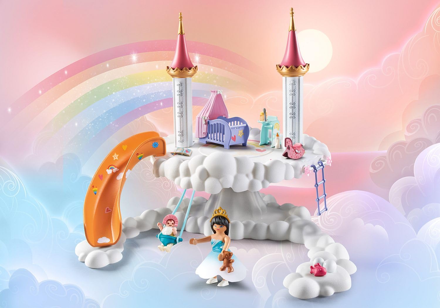 Foto 3 | Habitación Para Bebés Playmobil En Las Nubes Con Silla Alta, Cuna Y Más - Venta Internacional.