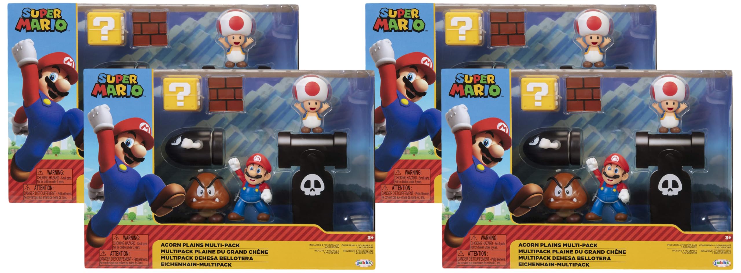 Set De Figuras Nintendo Super Mario Acorn Plains De 2,5 Pulgadas (paquete De 4) - Venta Internacional.