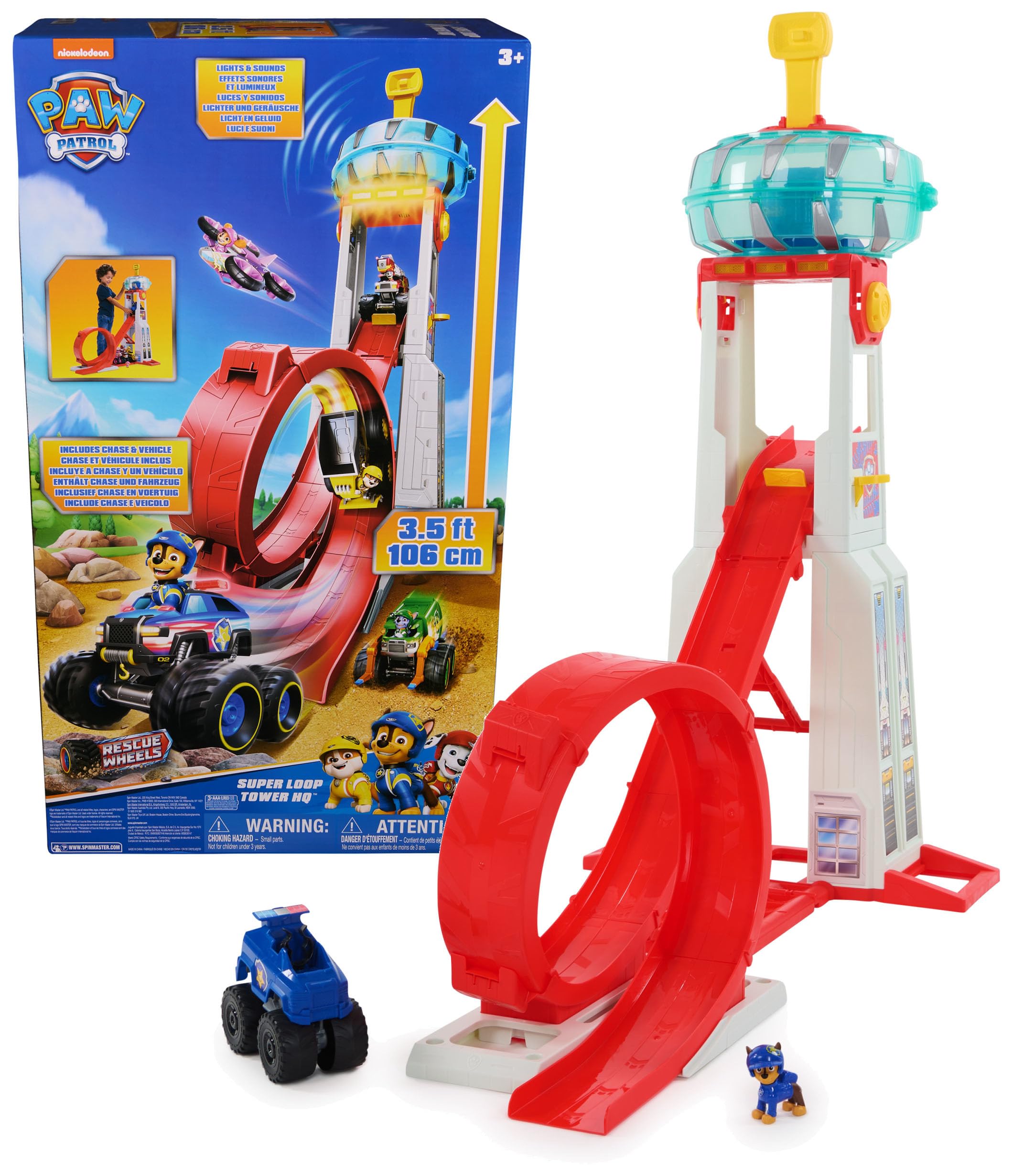 Foto 2 pulgar | Ruedas De Rescate Playset Paw Patrol Super Loop Tower Hq Durante Más De 3 Años - Venta Internacional.