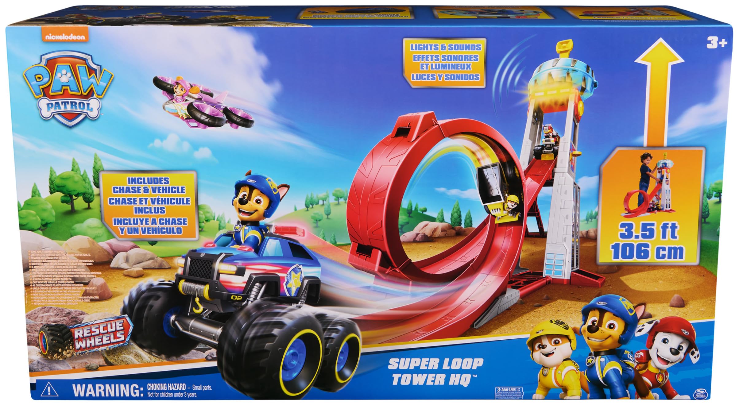 Foto 7 pulgar | Ruedas De Rescate Playset Paw Patrol Super Loop Tower Hq Durante Más De 3 Años - Venta Internacional.