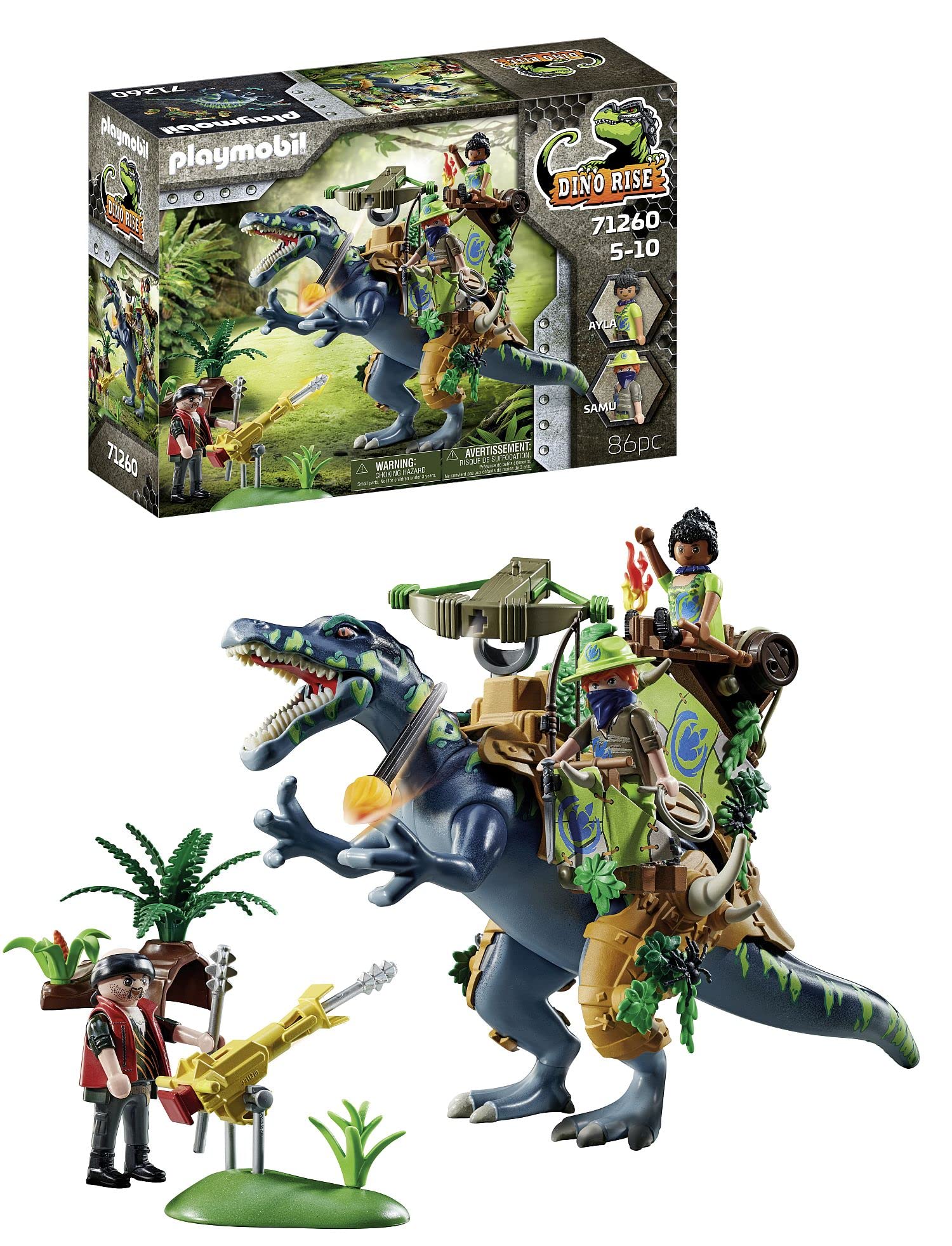 Juguete Playmobil Spinosaurus Con Armadura, Cañón Y Figuras - Venta Internacional.