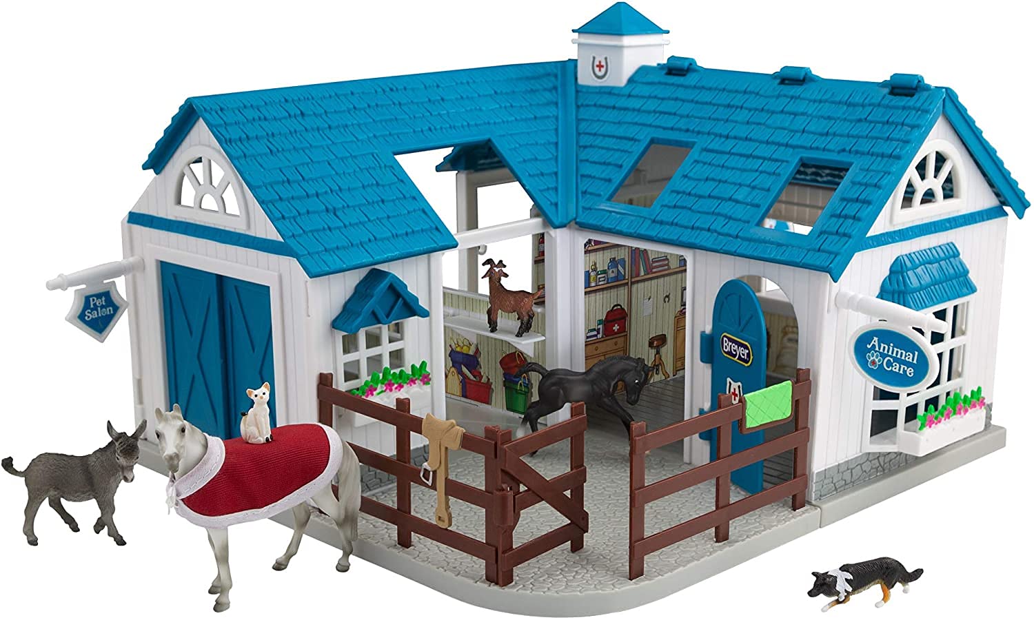 Playset Breyer Stablemates Deluxe Animal Hospital Con 10 Piezas - Venta Internacional.