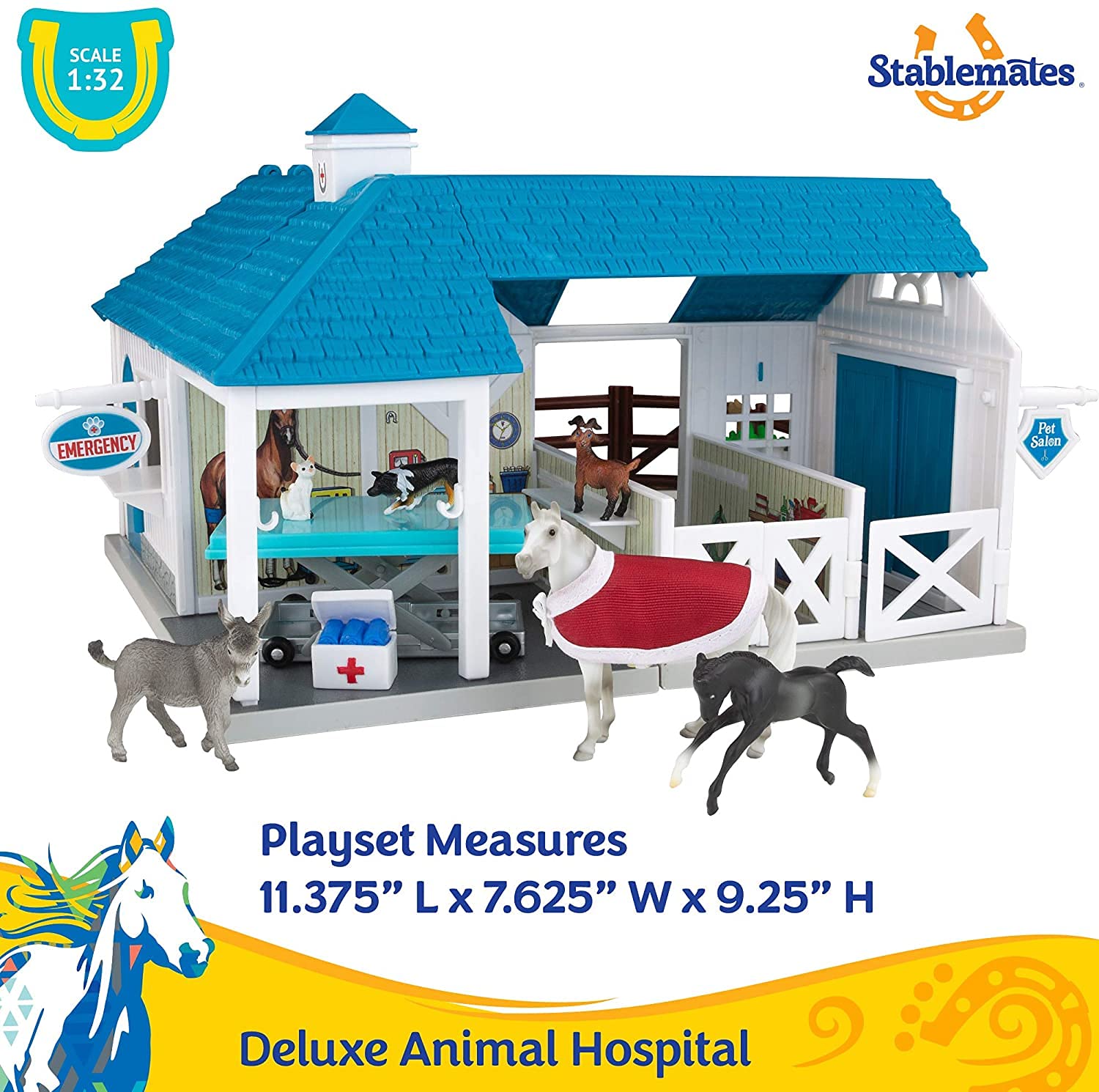 Foto 4 pulgar | Playset Breyer Stablemates Deluxe Animal Hospital Con 10 Piezas - Venta Internacional.