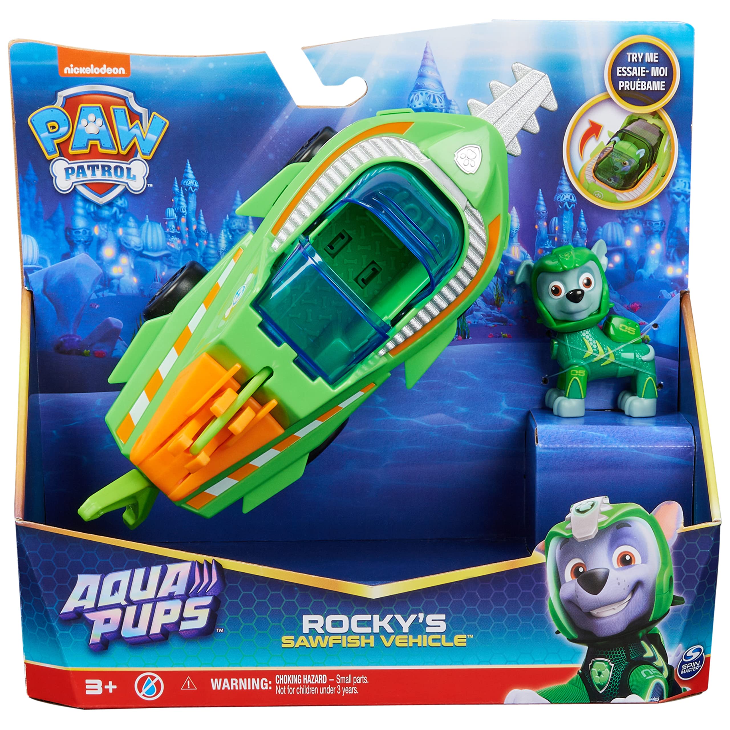 Foto 3 | Vehículo Rocky Transforming Sawfish De Toy Paw Patrol Aqua Pups - Venta Internacional.