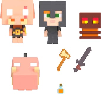 Foto 1 | Miniset De Minecraft Mob Head De Toy Mattel Con 4 Figuras Para Niños A Partir De 6 Años - Venta Internacional.