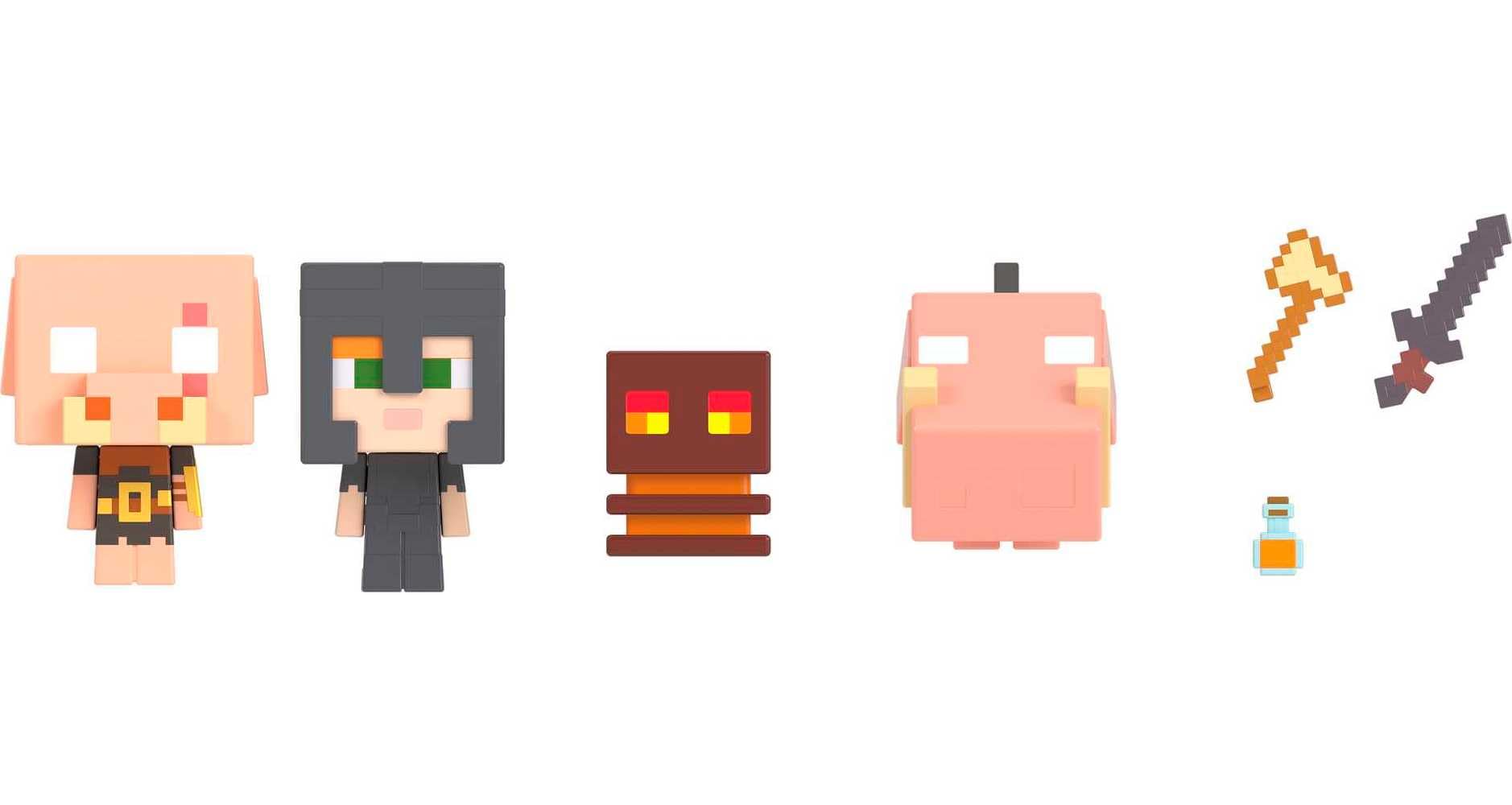Foto 3 pulgar | Miniset De Minecraft Mob Head De Toy Mattel Con 4 Figuras Para Niños A Partir De 6 Años - Venta Internacional.