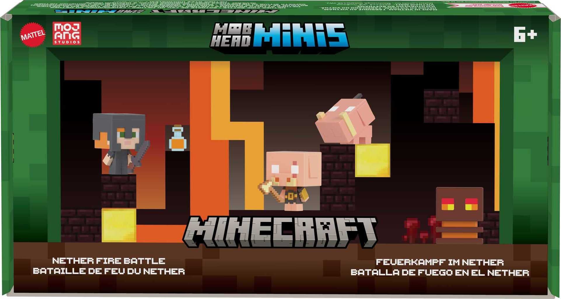 Foto 6 pulgar | Miniset De Minecraft Mob Head De Toy Mattel Con 4 Figuras Para Niños A Partir De 6 Años - Venta Internacional.