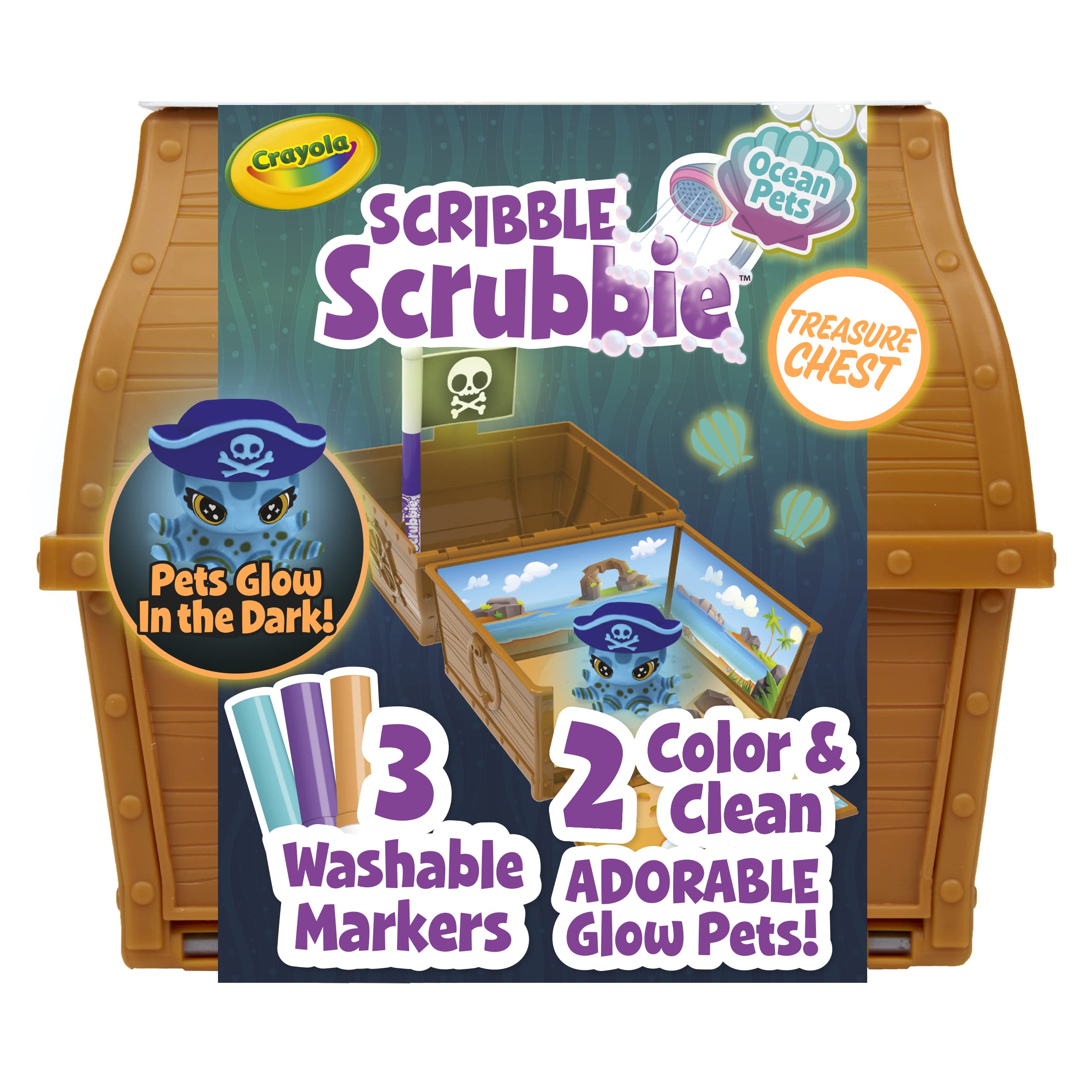 Set De Juego Toy Crayola Scribble Scrubbie Pets Glow Ocean - Venta Internacional.