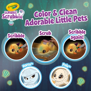 Foto 3 | Set De Juego Toy Crayola Scribble Scrubbie Pets Glow Ocean - Venta Internacional.