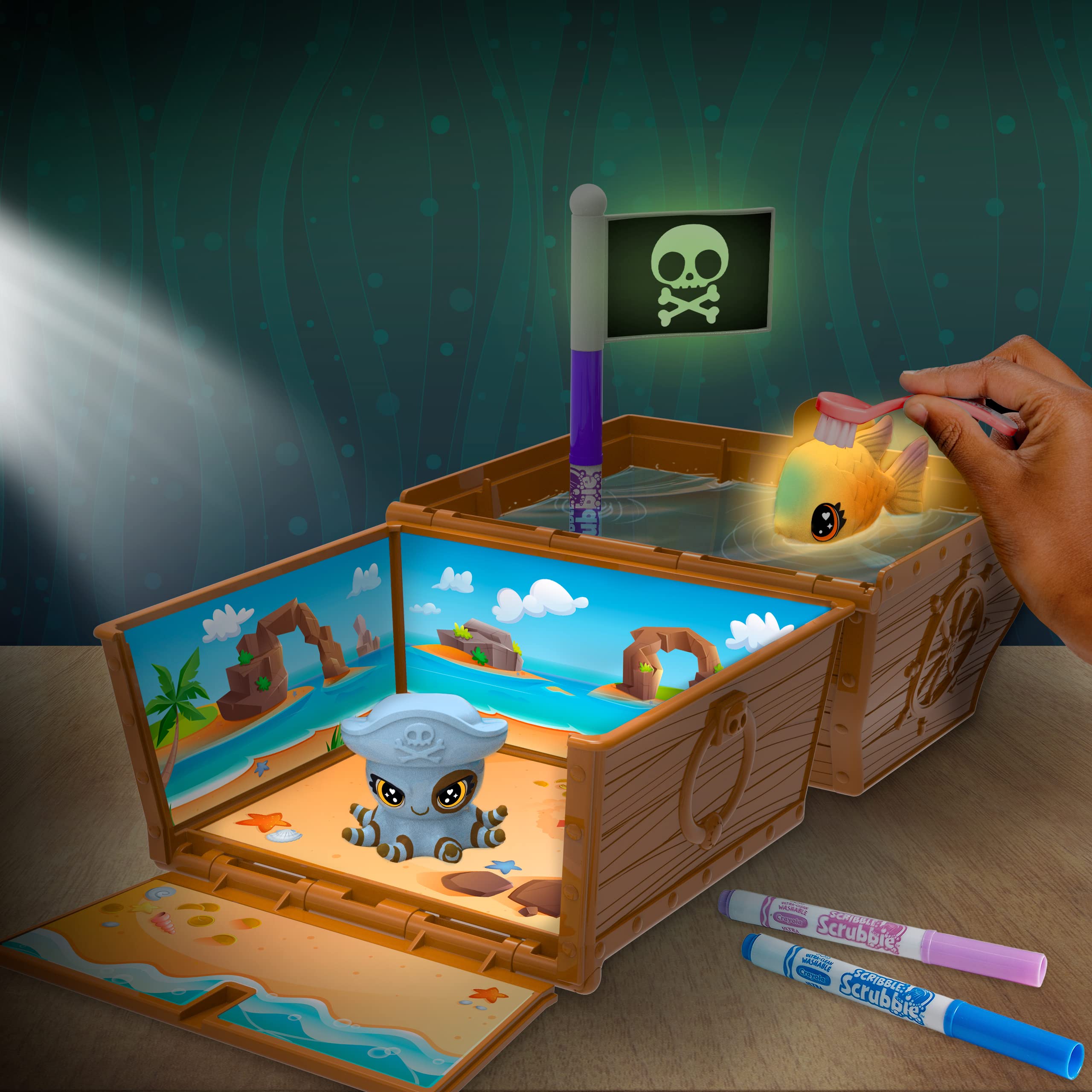 Foto 6 pulgar | Set De Juego Toy Crayola Scribble Scrubbie Pets Glow Ocean - Venta Internacional.