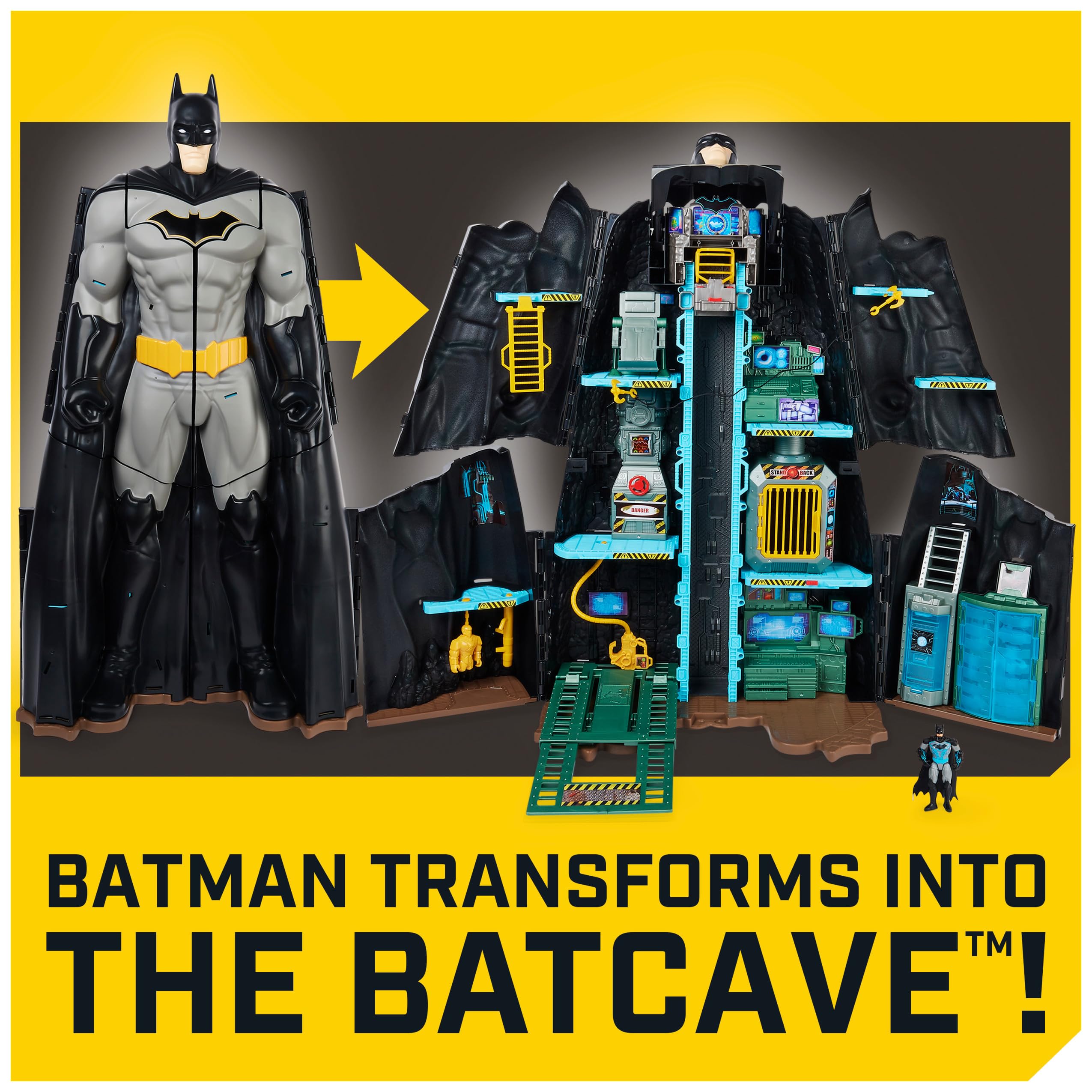 Foto 2 | Batman Bat-tech Batcave De Playset Dc Comics Con Figura De Batman De 4 Pulgadas - Venta Internacional.