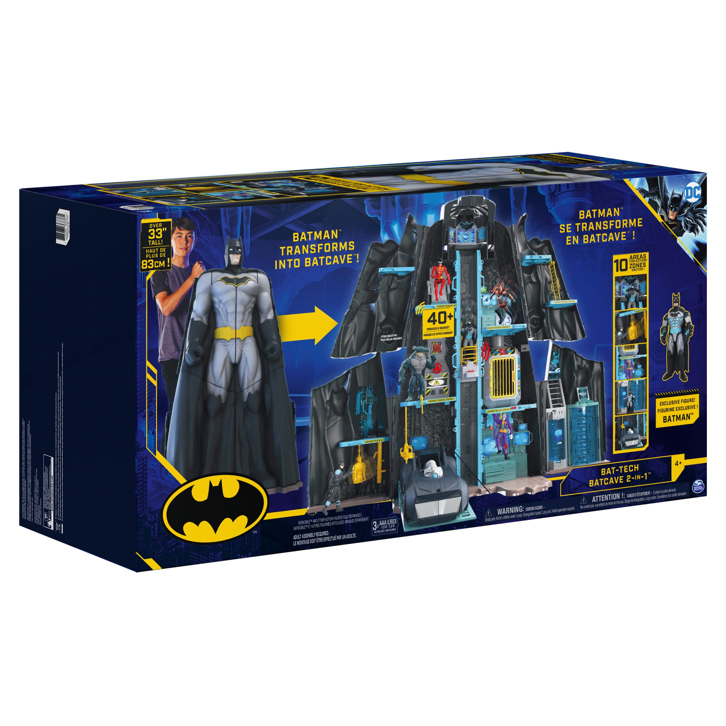 Foto 5 pulgar | Batman Bat-tech Batcave De Playset Dc Comics Con Figura De Batman De 4 Pulgadas - Venta Internacional.