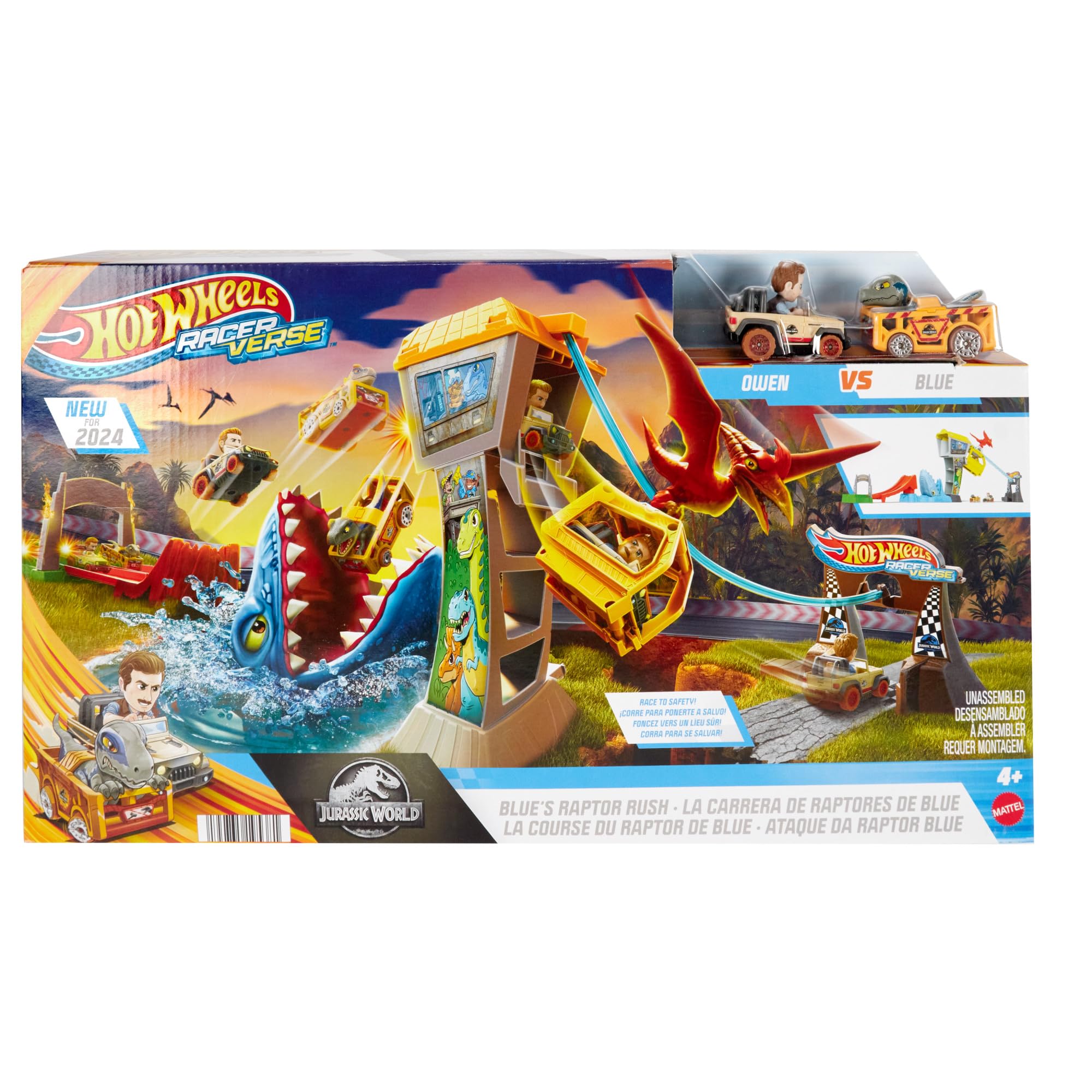 Foto 7 pulgar | Set De Pista Hot Wheels Racerverse Jurassic World Con 2 Coches - Venta Internacional.