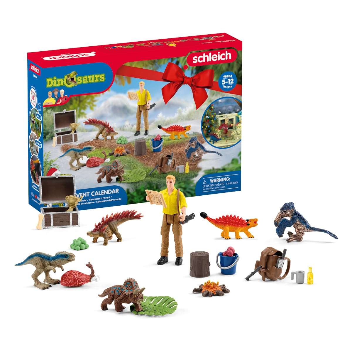 Calendario De Adviento Schleich Dinosaurs Con 24 Juguetes Sorpresa - Venta Internacional.