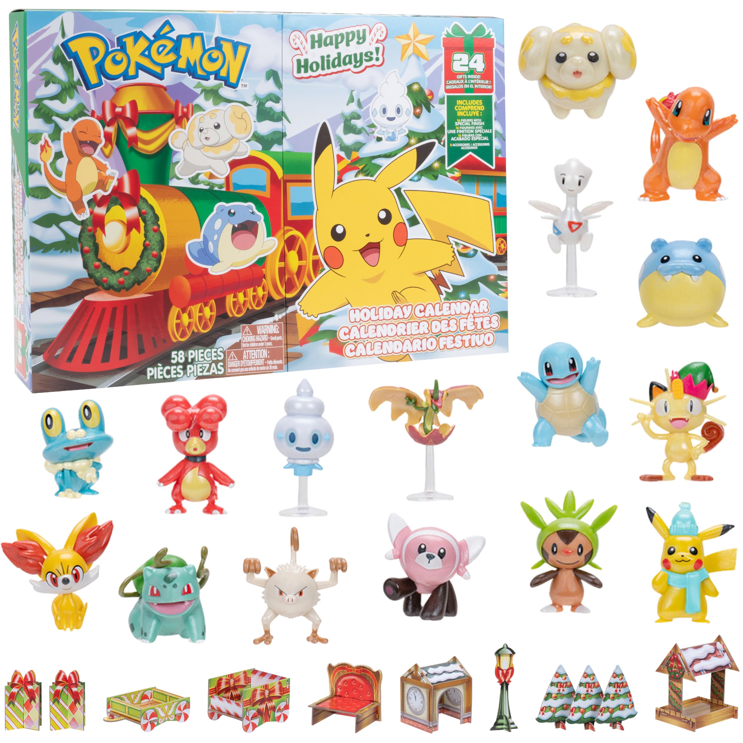 Foto 1 | Calendario De Adviento Pokémon 2024 Con 24 Regalos Para Niños Mayores De 4 Años - Venta Internacional.