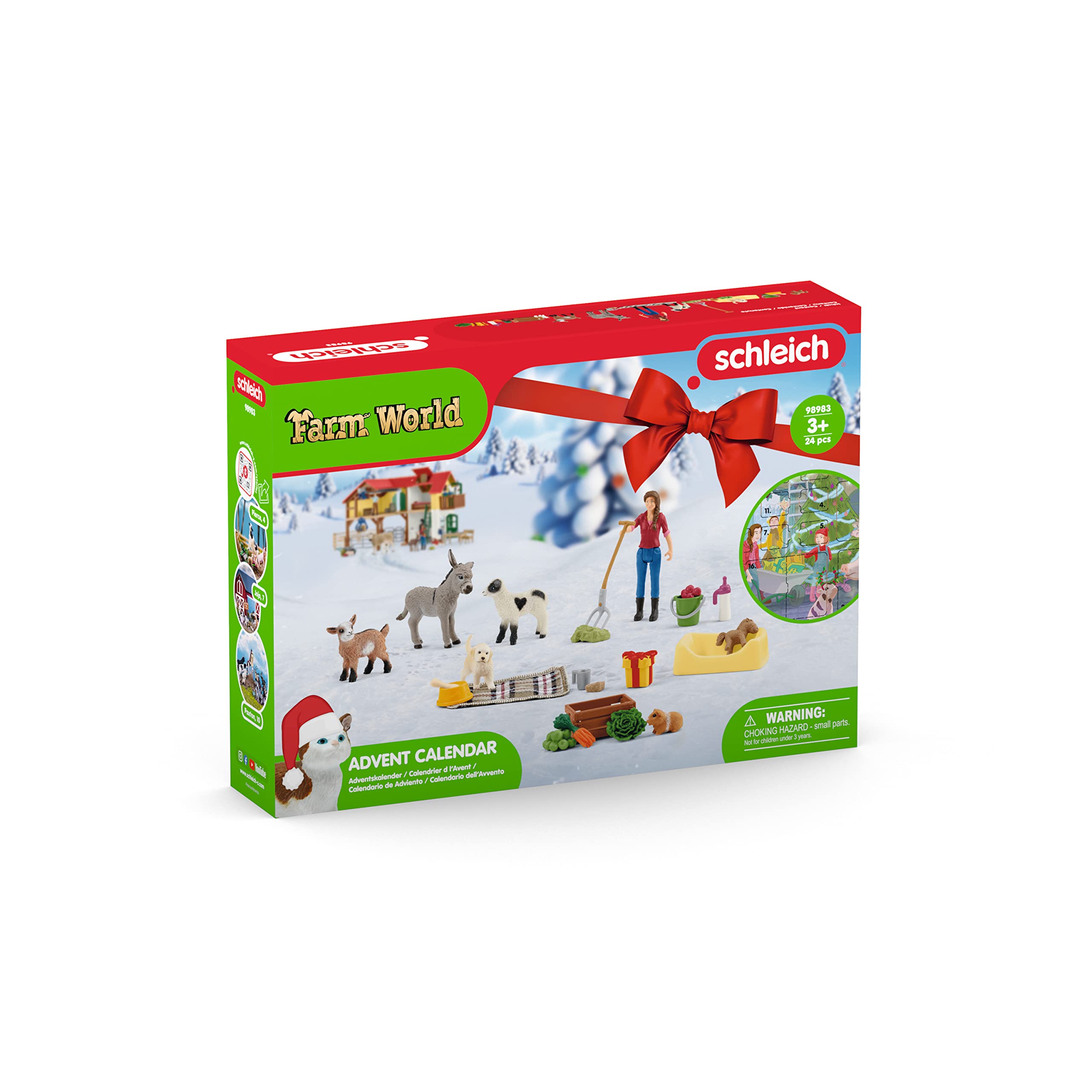 Foto 6 pulgar | Calendario De Adviento De Farm Animal Toys | Schleich Farm World 2023 - Venta Internacional.