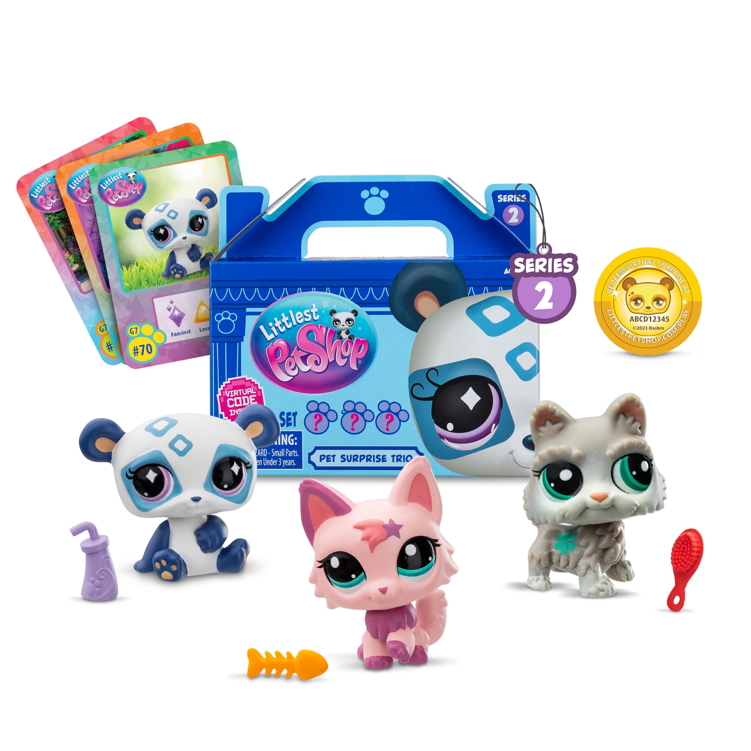 Toy Littlest Pet Shop Pet Surprise, Paquete De 3 Unidades, Serie 2, Generación 7 - Venta Internacional.