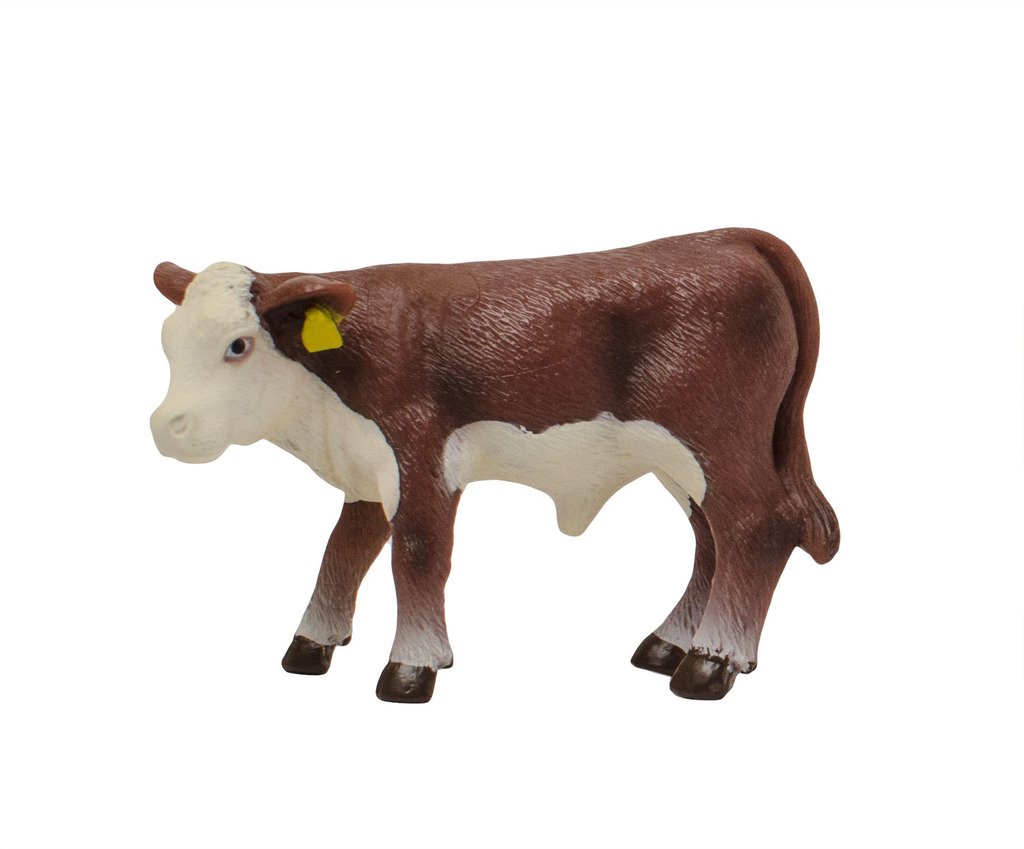 Becerro Hereford De Little Buster Toys, Realista, Escala 1/1 - Venta Internacional.