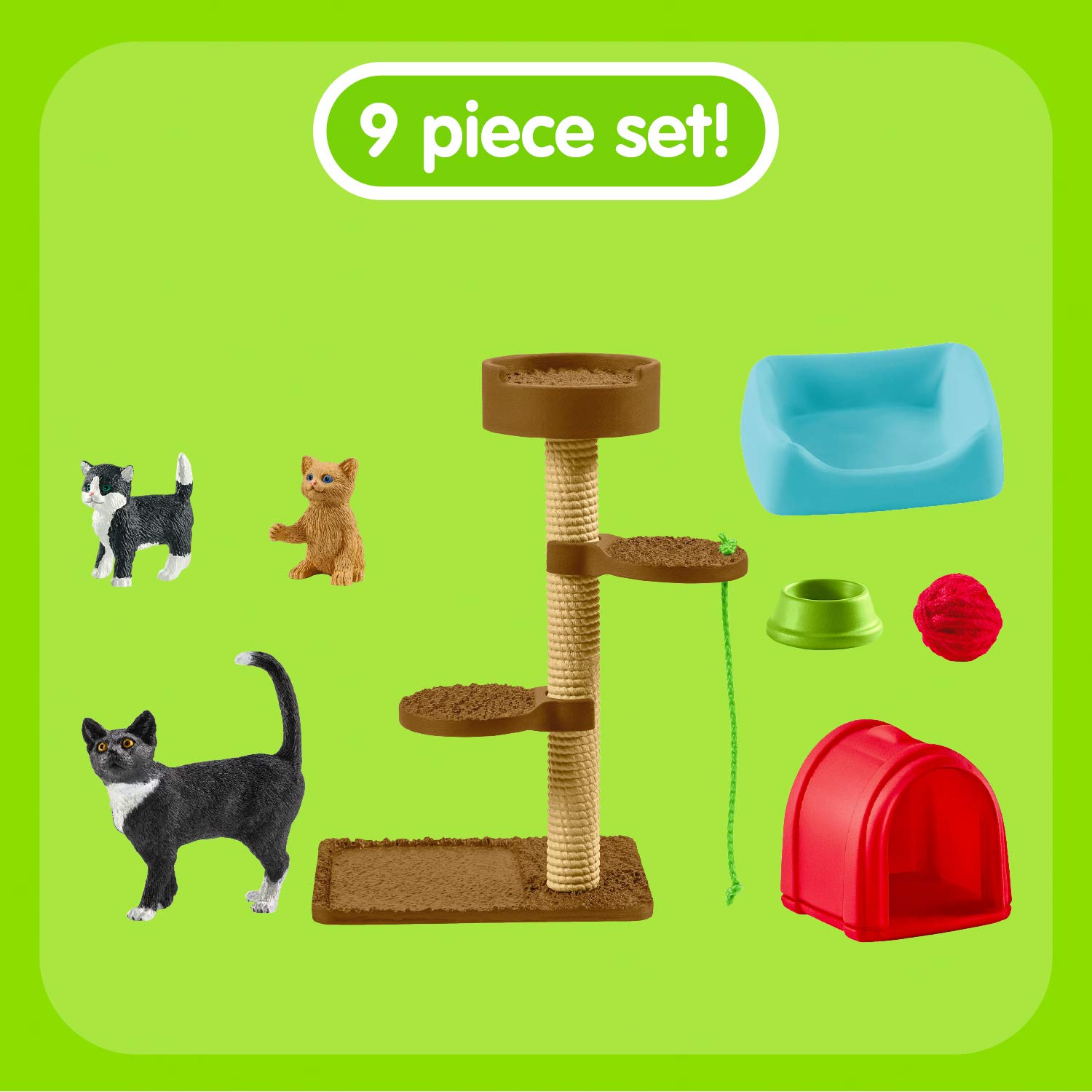 Foto 5 pulgar | Set De Juguetes Para Animales Schleich Farm World Para Gatos Y Gatitos, 9 Piezas - Venta Internacional.