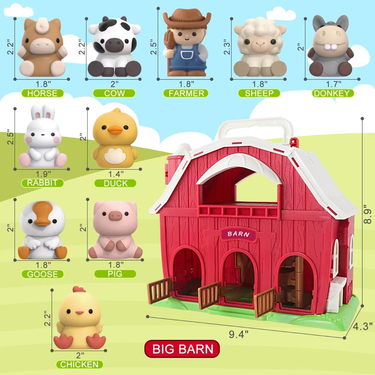 Foto 3 pulgar | Juguete Letapapa De Farm Animals Big Barn Para 1 A 3 Años Con Figuras - Venta Internacional.