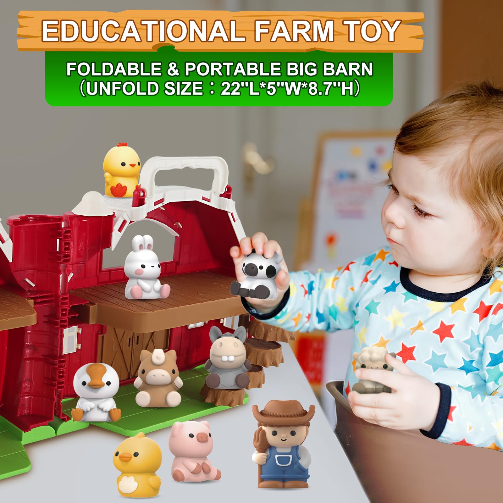 Foto 6 | Juguete Letapapa De Farm Animals Big Barn Para 1 A 3 Años Con Figuras - Venta Internacional.