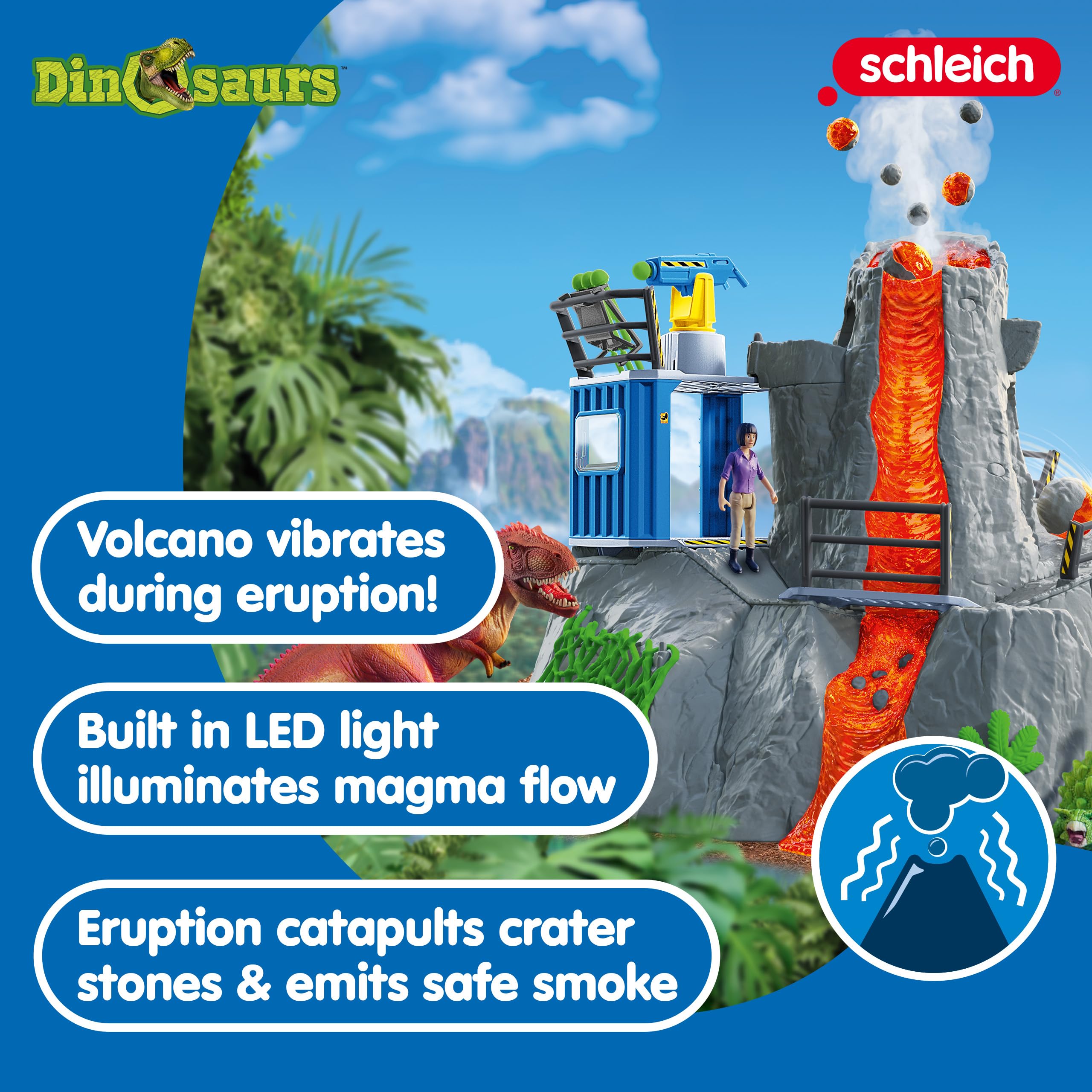 Foto 4 pulgar | Playset Schleich Dinosaurs Volcano Expedition Base Camp Con Led Volcano - Venta Internacional.