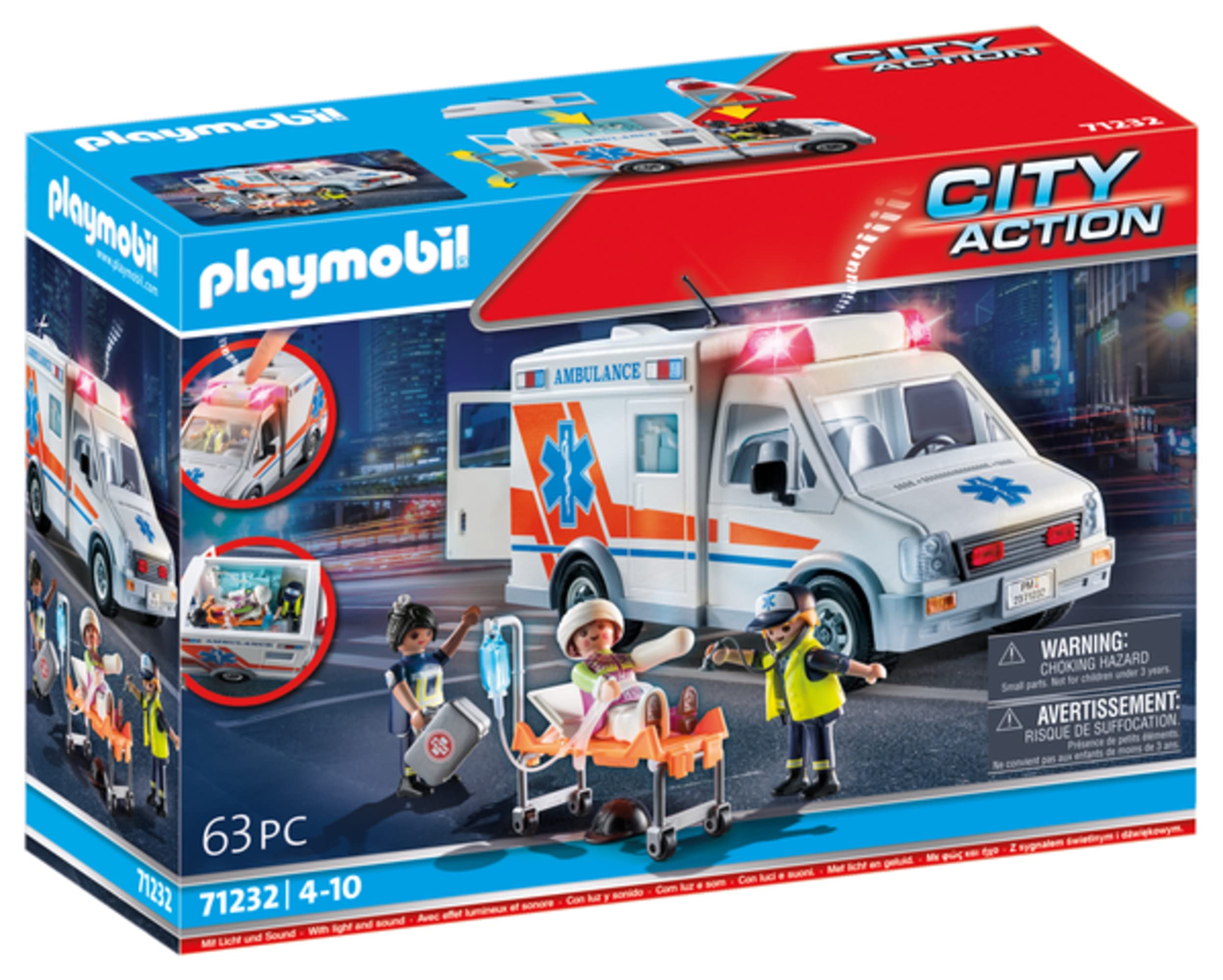 Foto 2 pulgar | Ambulancia Playmobil Con Accesorios Y 3 Figuras - Venta Internacional.