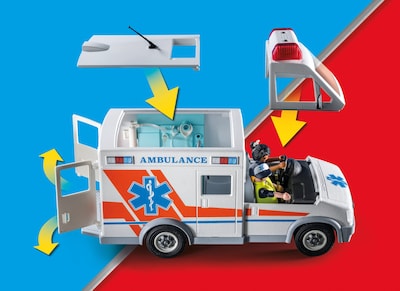 Foto 3 | Ambulancia Playmobil Con Accesorios Y 3 Figuras - Venta Internacional.