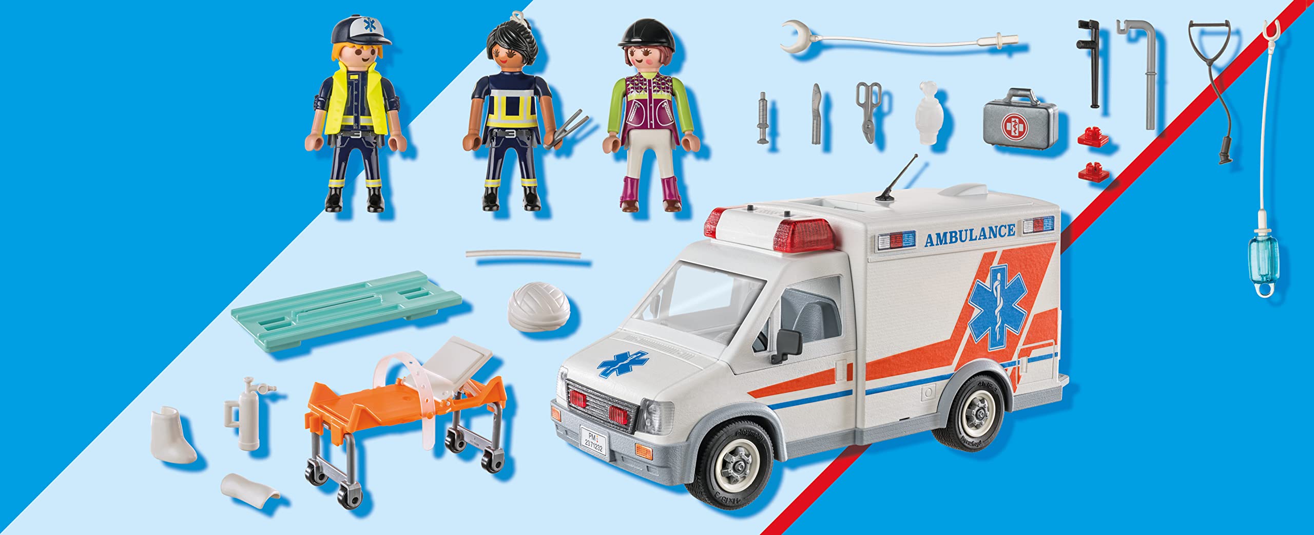 Foto 5 pulgar | Ambulancia Playmobil Con Accesorios Y 3 Figuras - Venta Internacional.