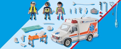 Foto 4 | Ambulancia Playmobil Con Accesorios Y 3 Figuras - Venta Internacional.