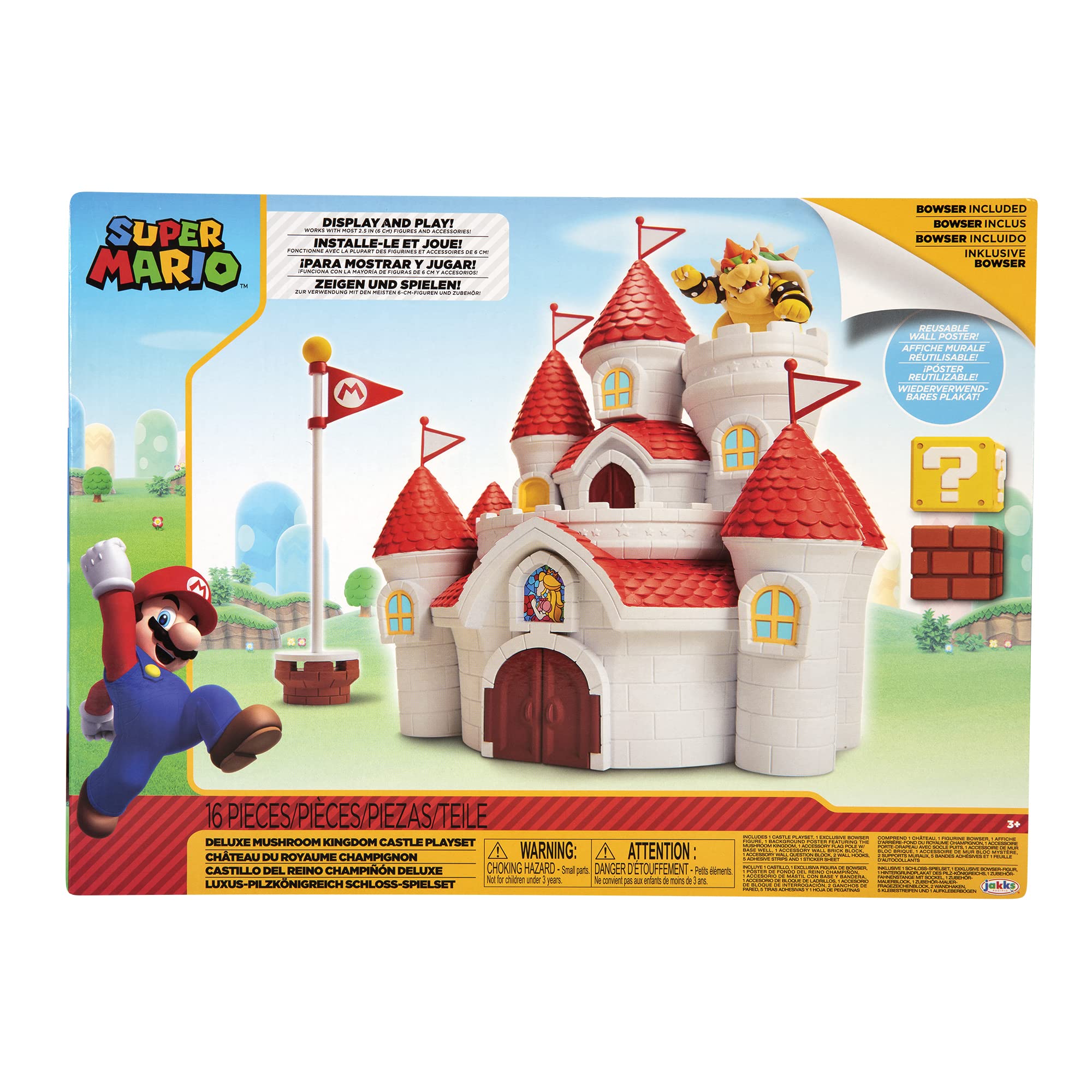 Foto 7 pulgar | Playset Nintendo Super Mario Mushroom Kingdom Castle Con Bowser - Venta Internacional.