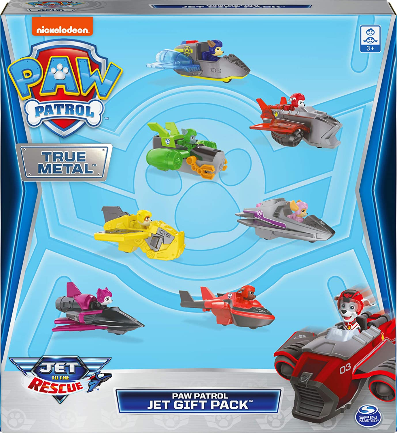 Foto 2 | Figuras Paw Patrol True Metal Jet To The Rescue Gift Pack 7 Vehículos Coleccionables Escala 1:55 - Venta Internacional