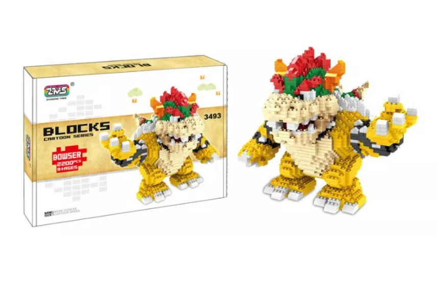 Bowser Super Mario Bros Mini Blocks Bloques Armables 3d Color Amarillo Wünd