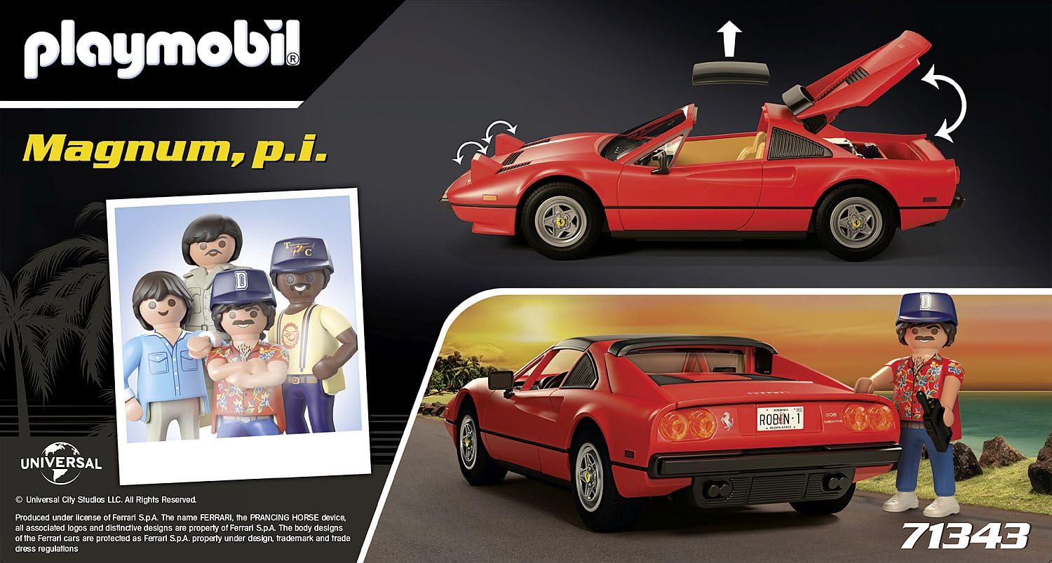 Foto 3 pulgar | Juguete Playmobil Magnum P.i. Ferrari 308gt Con Figuras - Venta Internacional.