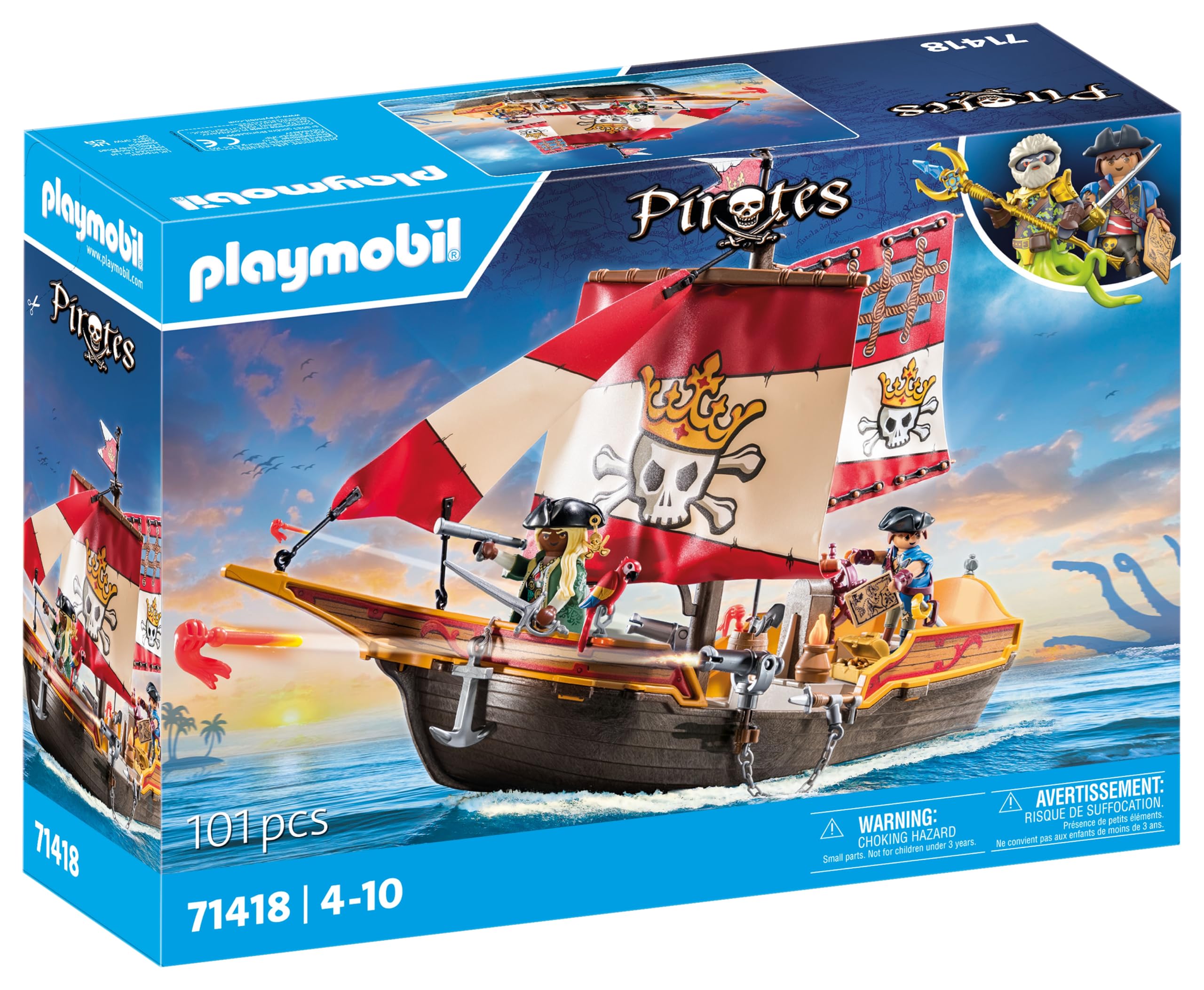 Barco Pirata Playmobil 71418 Con 2 Figuras Y 98 Accesorios - Venta Internacional.